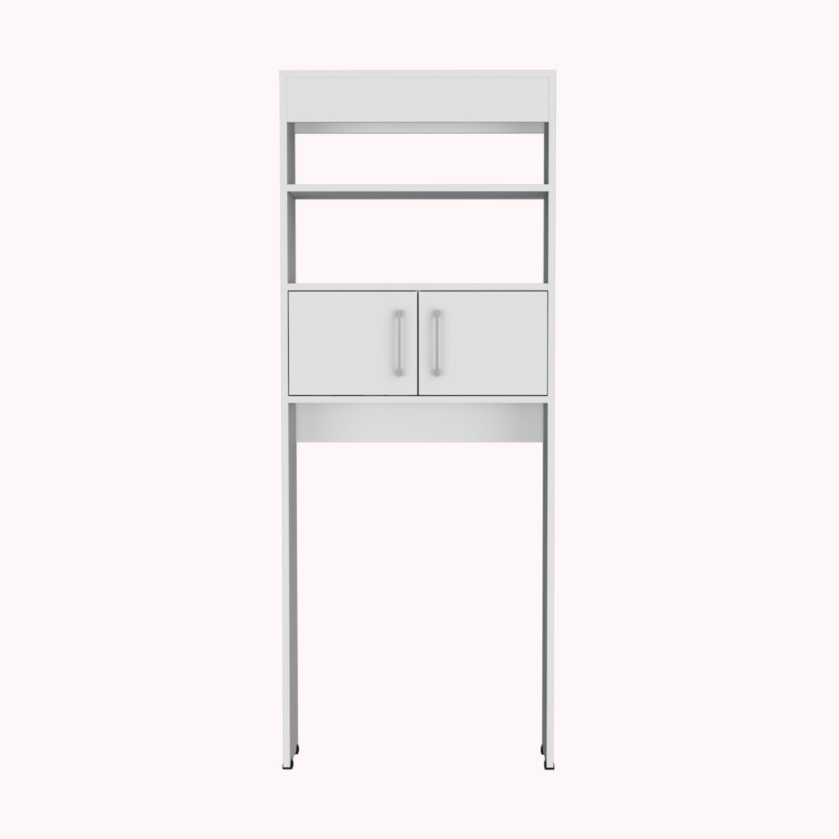 Mueble Ahorrador de espacio para baño con entrepaños Madrid color blanco