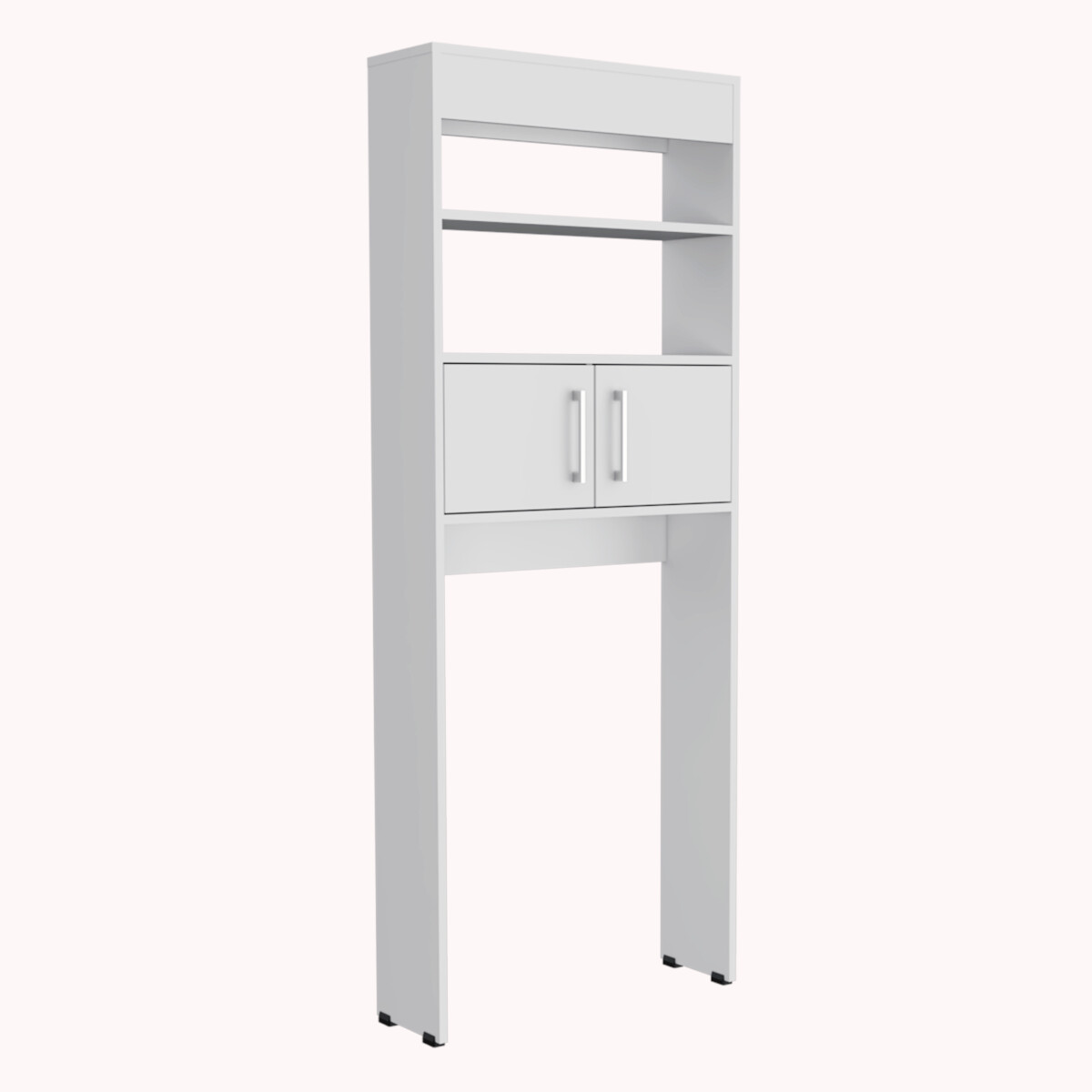 Mueble Ahorrador de espacio para baño con entrepaños Madrid color blanco