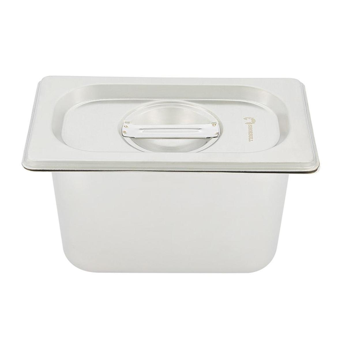 Inserto Acero Inoxidable Con Tapa  1/9 10 CM Cocina Shorbull.