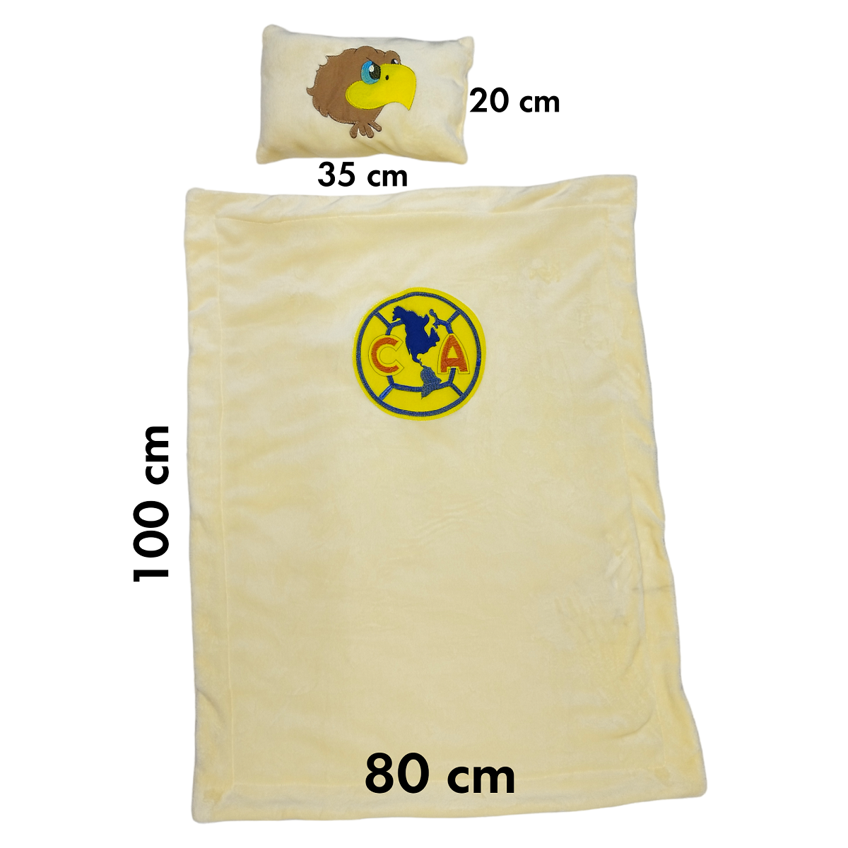 Cobertor con borregaY Almohada Bordada Águilas Del América 