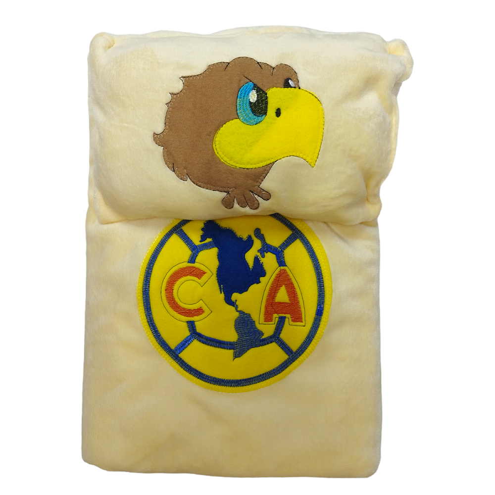 Cobertor con borregaY Almohada Bordada Águilas Del América 