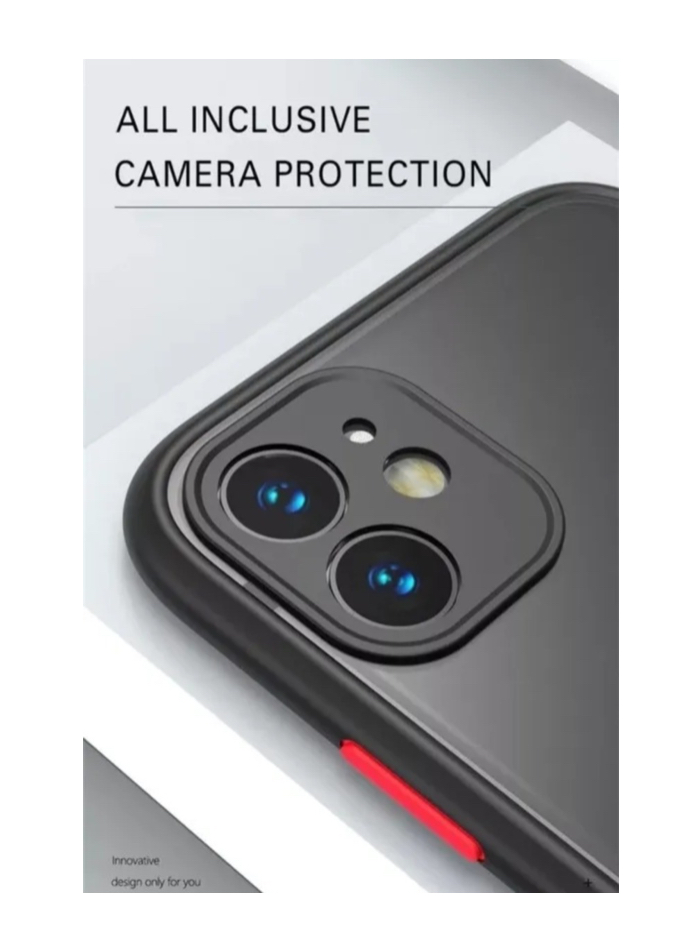 Funda Para iPhone Mate Semi Transparente Uso Rudo Negro IPhone 12 mini