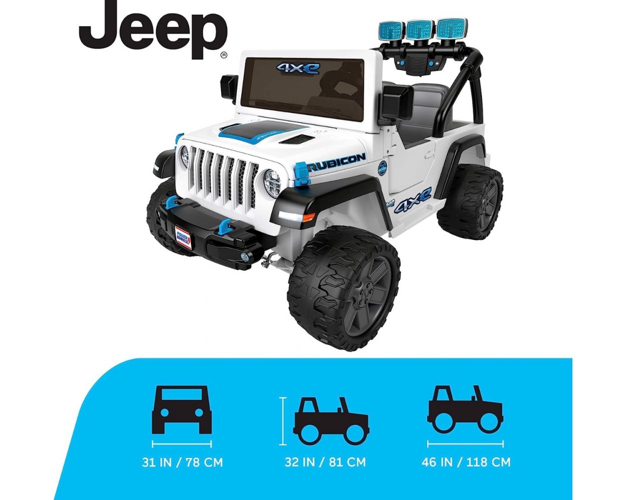 Power Wheels Fisher Price Vehículo Montable Jeep Wrangler 4XE