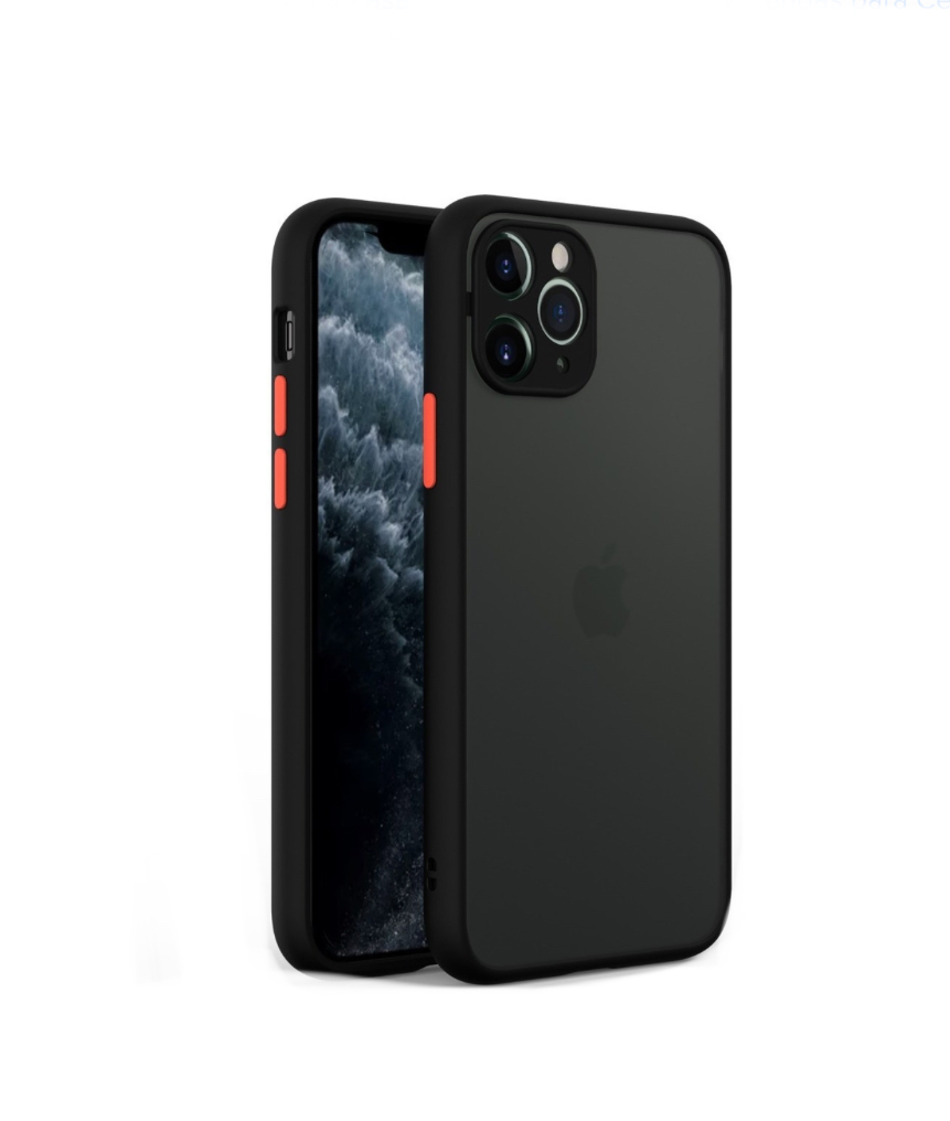 Funda Para iPhone Mate Semi Transparente Uso Rudo Negro IPhone 11 Pro