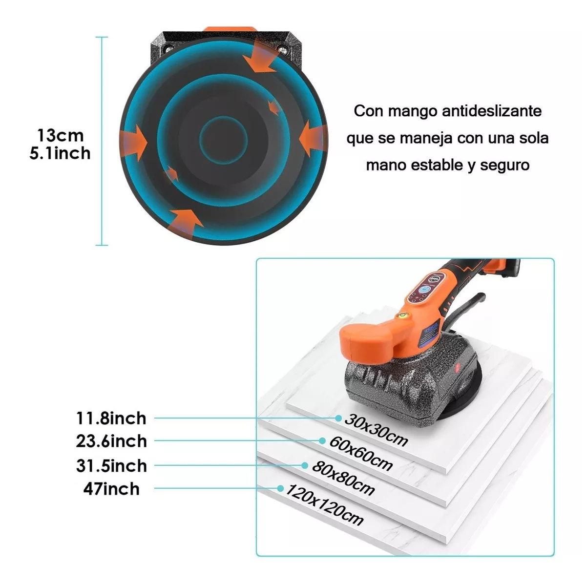 Niveladores De Vibrador Azulejo Con 6 Niveles Ajustables Naranja