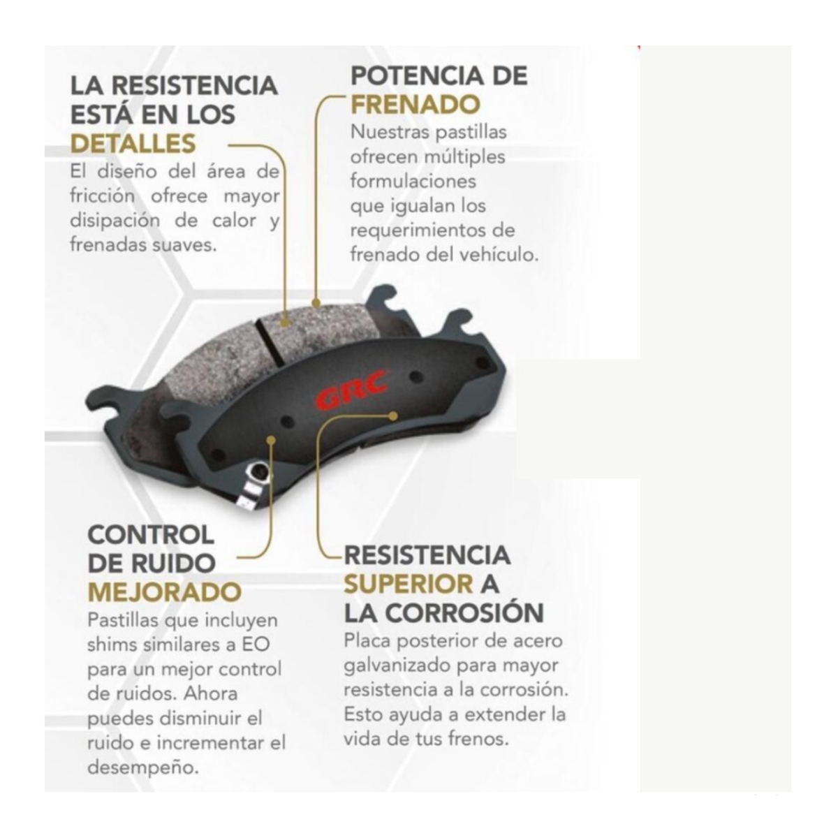 Balatas Traseras Grc Ultra para Nissan Altima 2006 2007 2008 2009 Ceramicas