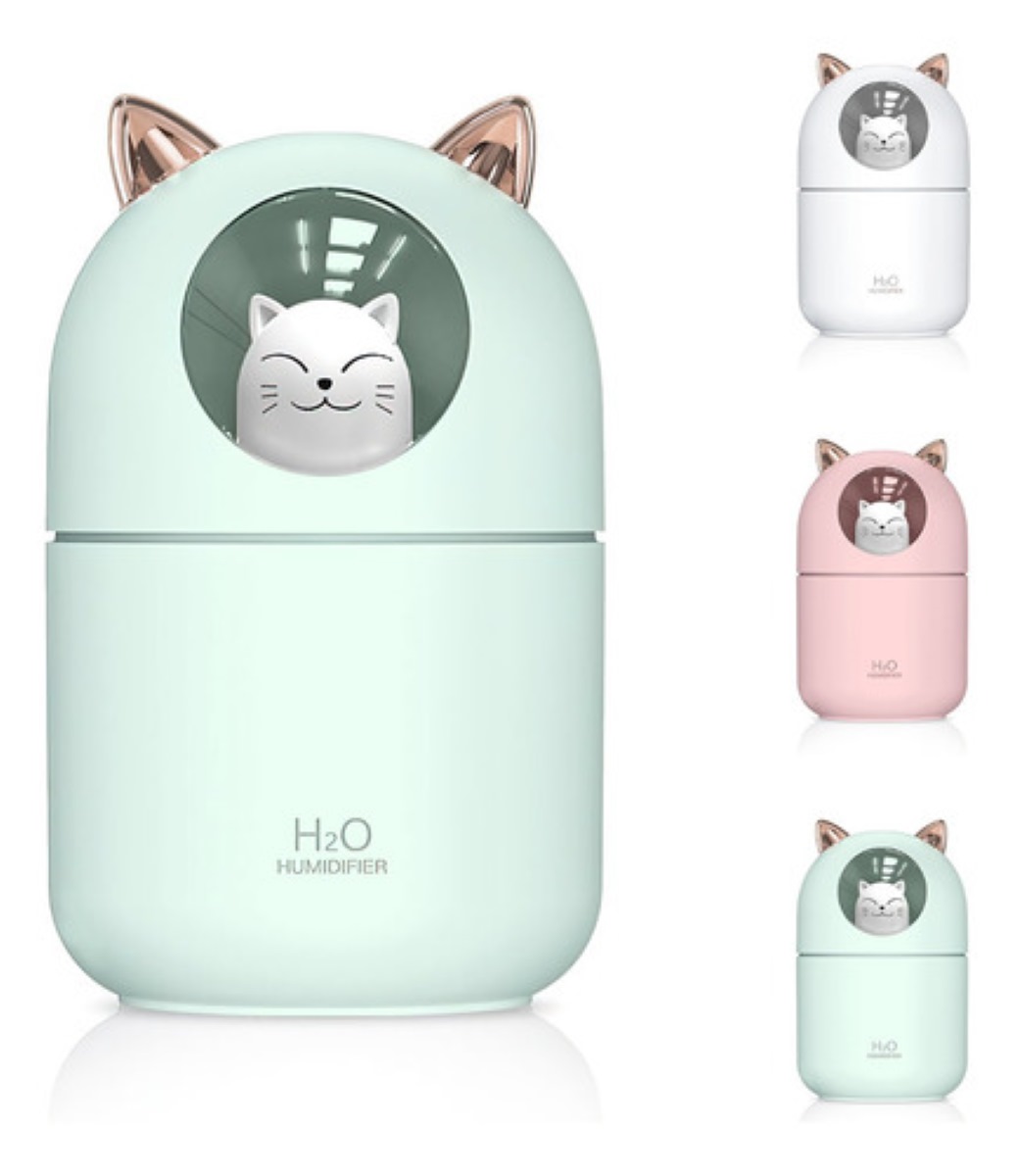Humidificador Difusor De Aceite De Aromas Diseño de Gatito Verde