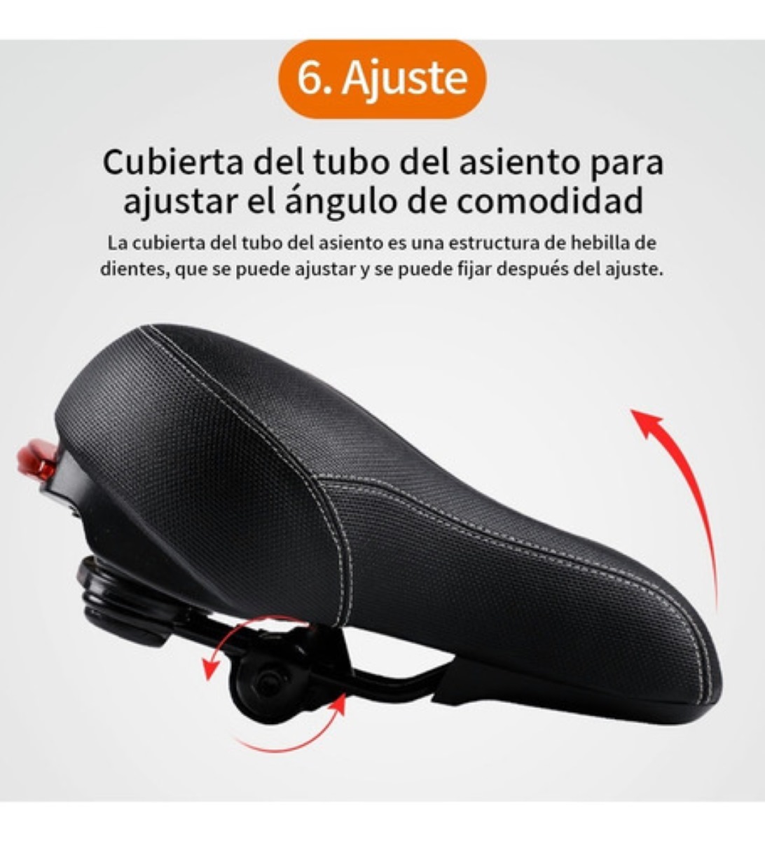 Asiento De Bicicleta Cómodo Con Cojín Suave Y Luz Trasera Roja