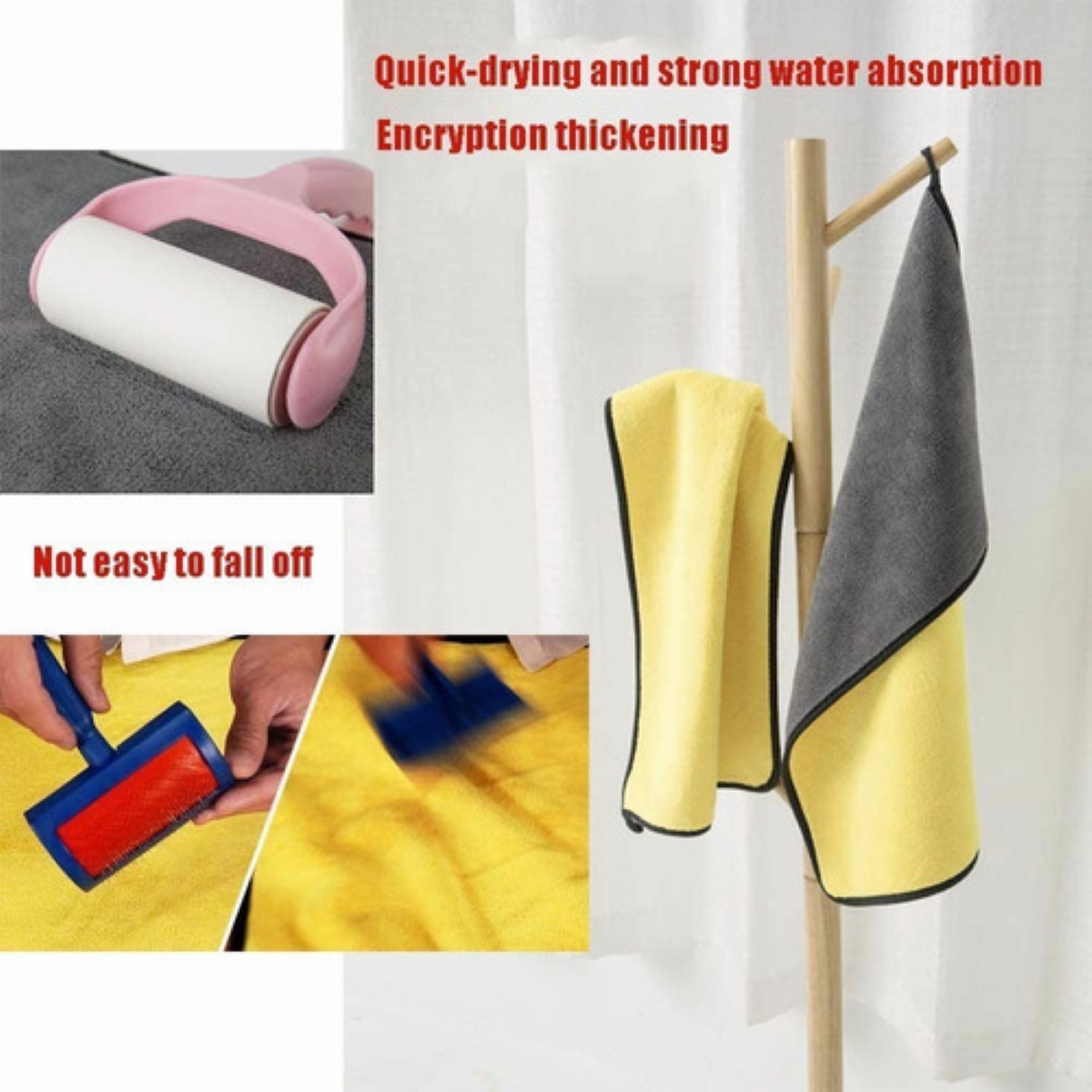 Toalla Microfibra, Paño Seco 6 Piezas Amarilla