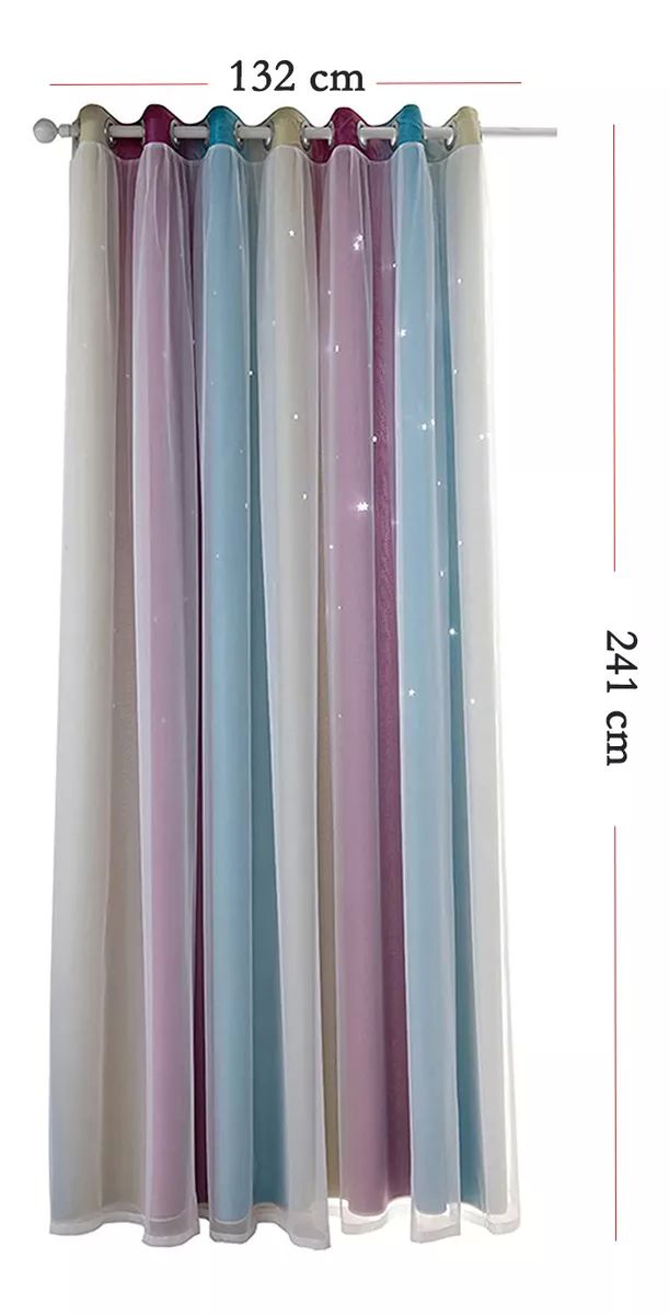 Cortinas de niña black out de estrellas (2 paneles)