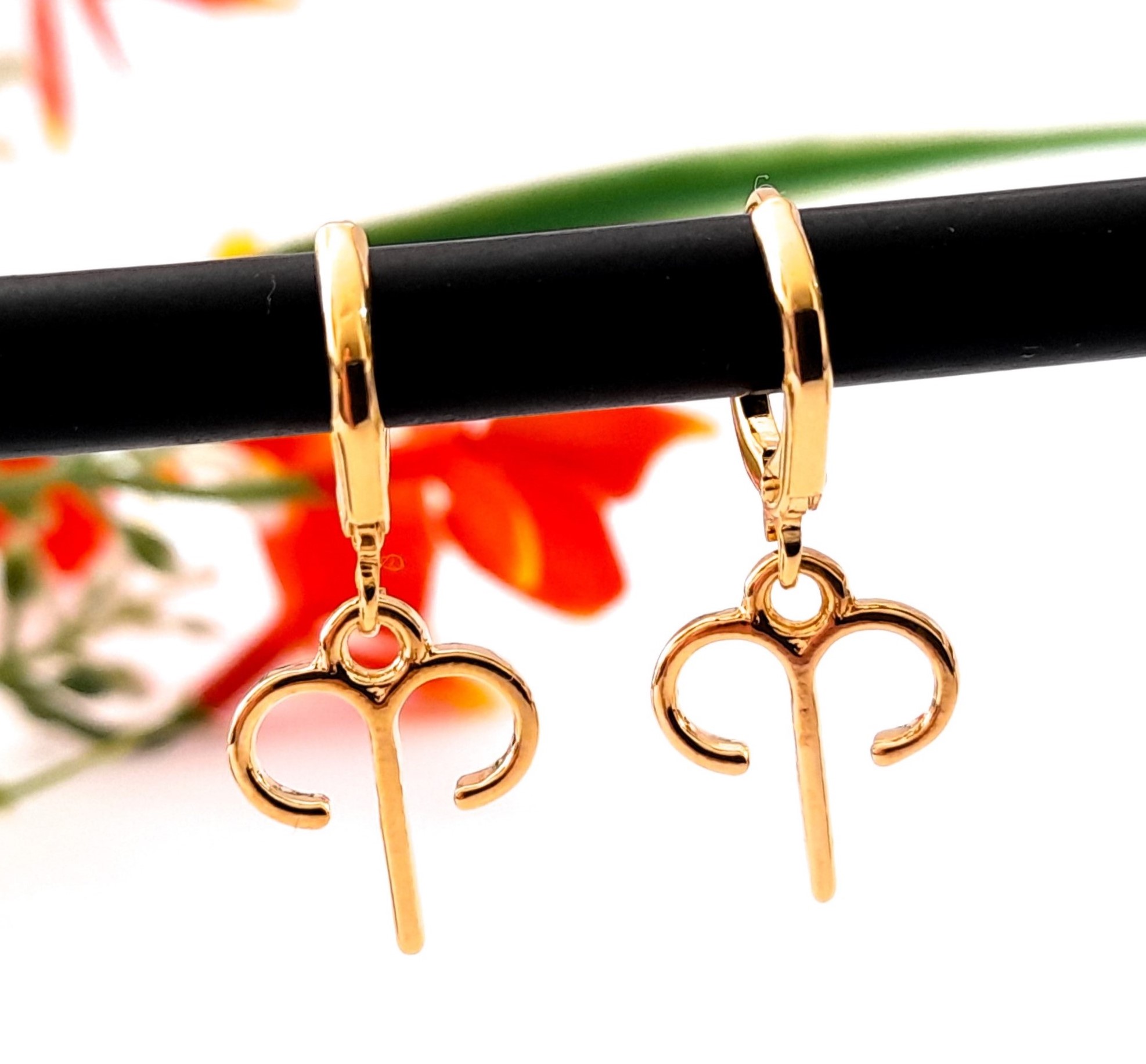 Aretes Huggies Aries En Chapa De Oro 22 Kilates ITZANALLY
