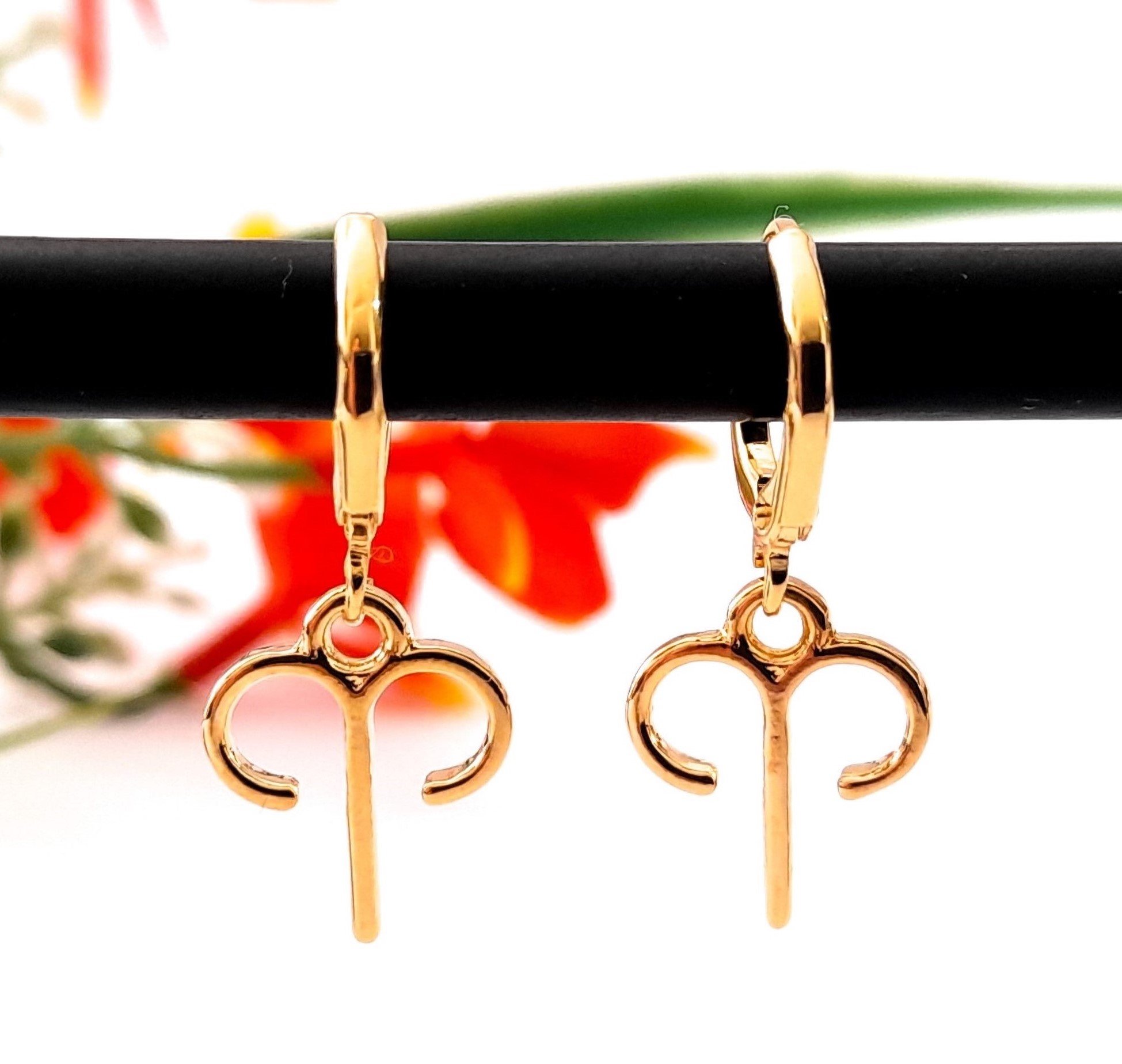 Aretes Huggies Aries En Chapa De Oro 22 Kilates ITZANALLY