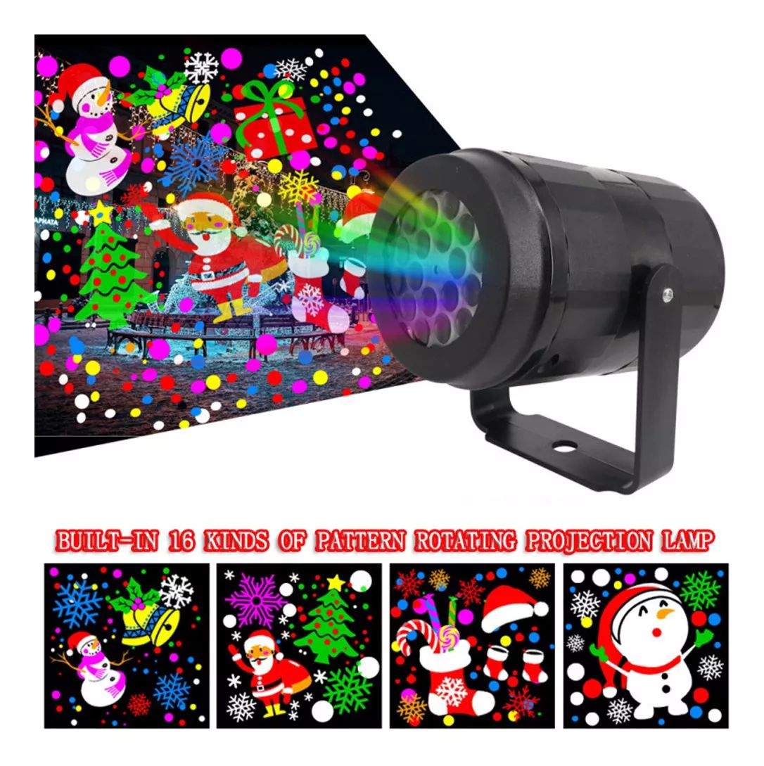 Proyector de navidad laser led con 16 patrones