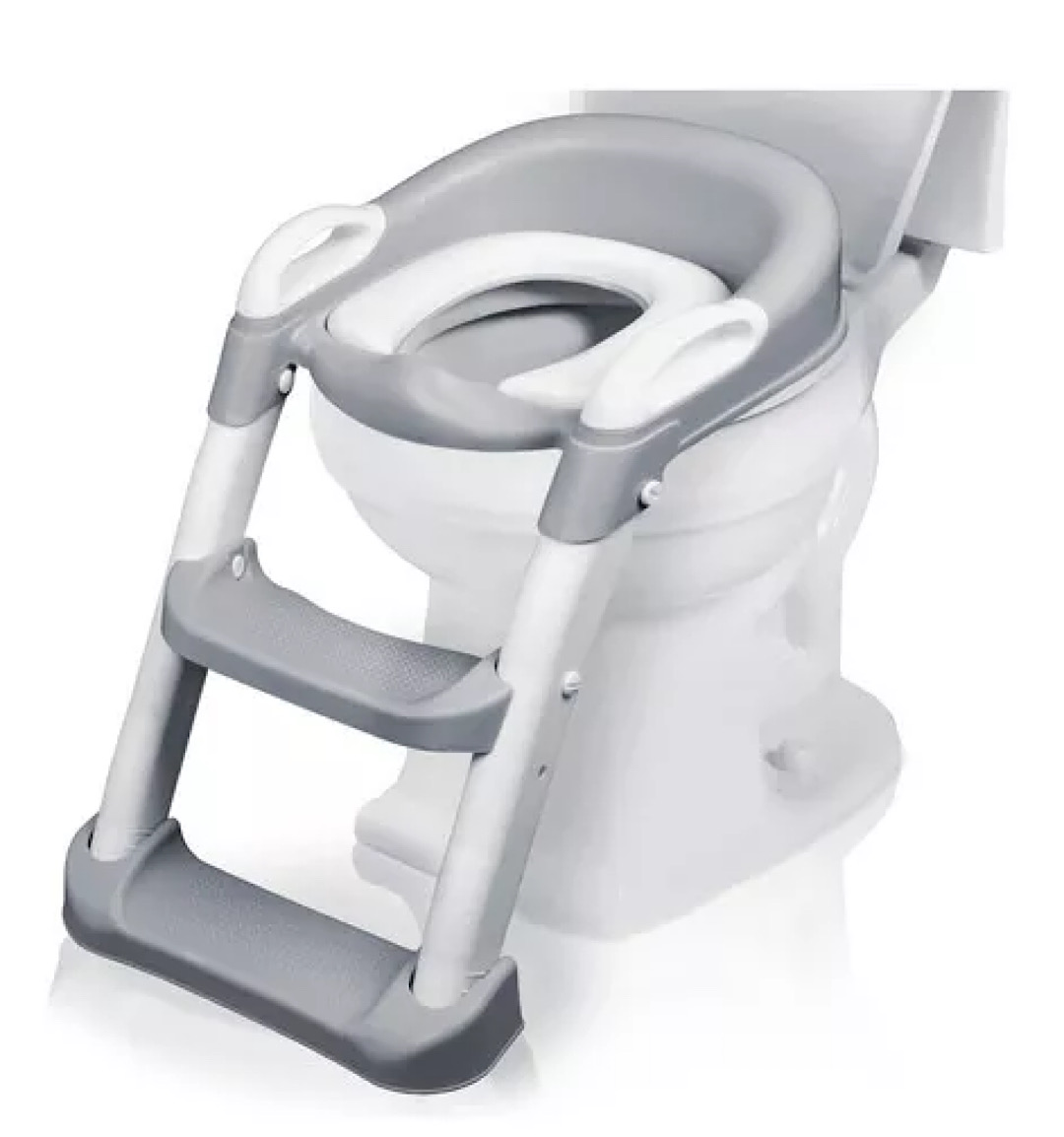 Baño Asiento Entrenador Infantil Para Niños Con Escalera Color Gris