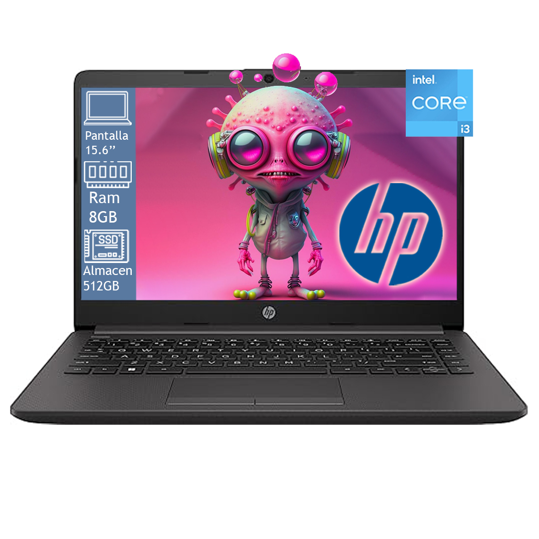 Laptop HP 240 G8 Core I3 Ram 8GB Disco SSD 512GB Pantalla 14'' Windows 11 - Negro