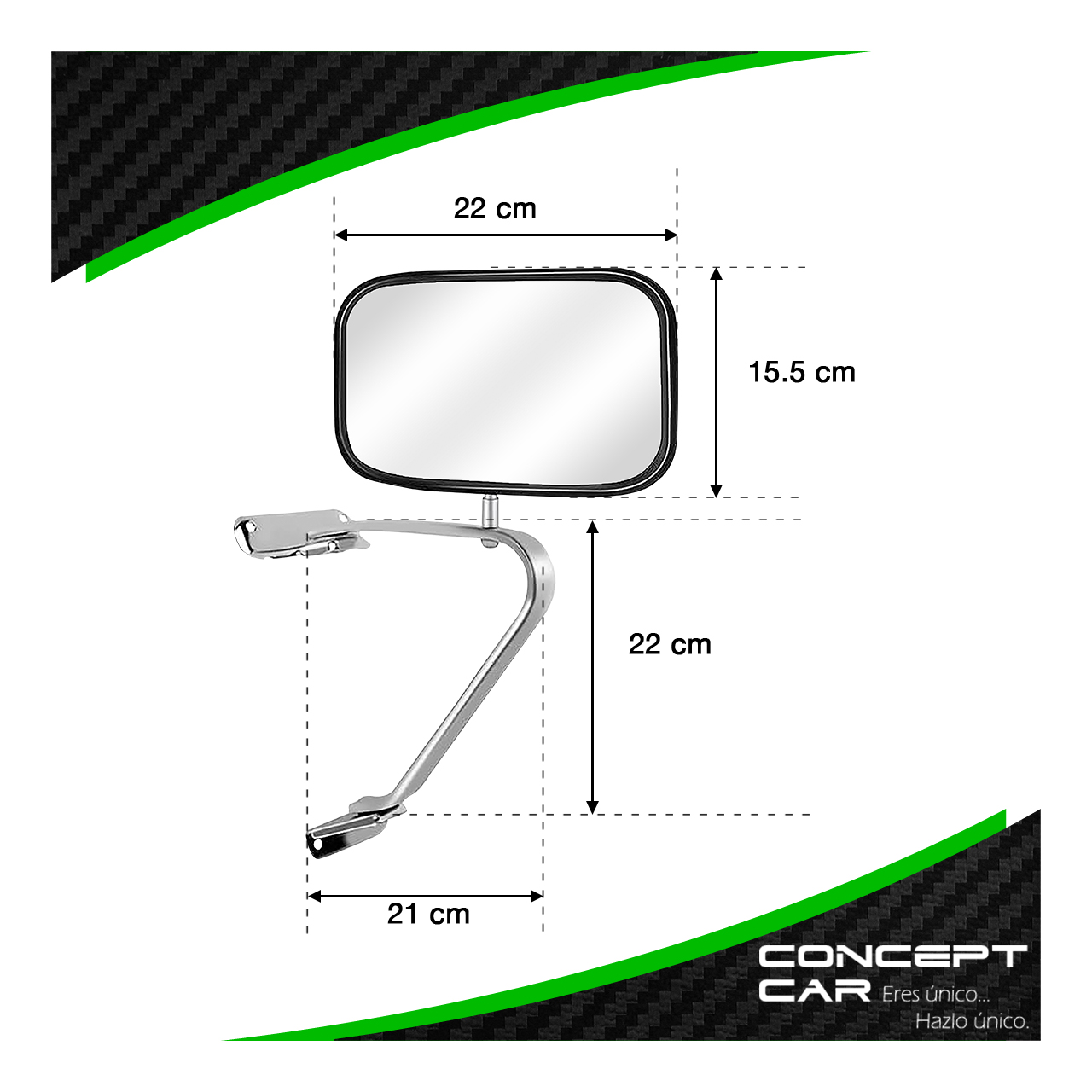 Espejo Retrovisor Lateral Ford Pick Up Bronco F150 Cromado