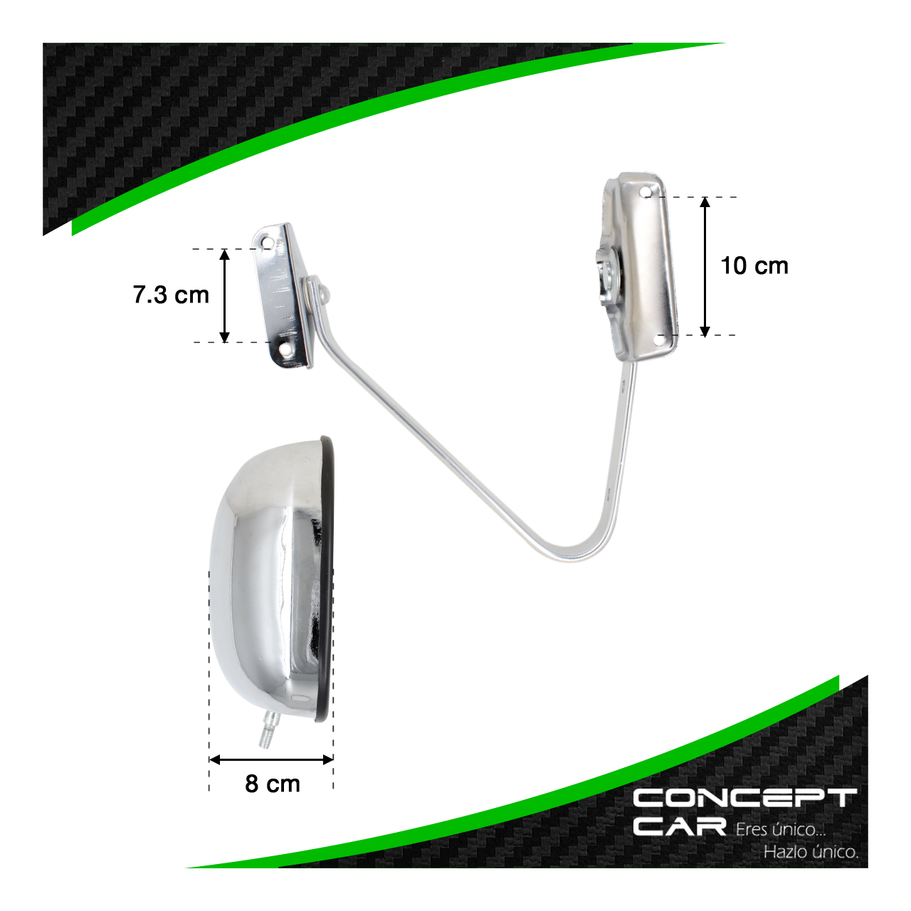 Espejo Retrovisor Lateral Ford Pick Up Bronco F150 Cromado