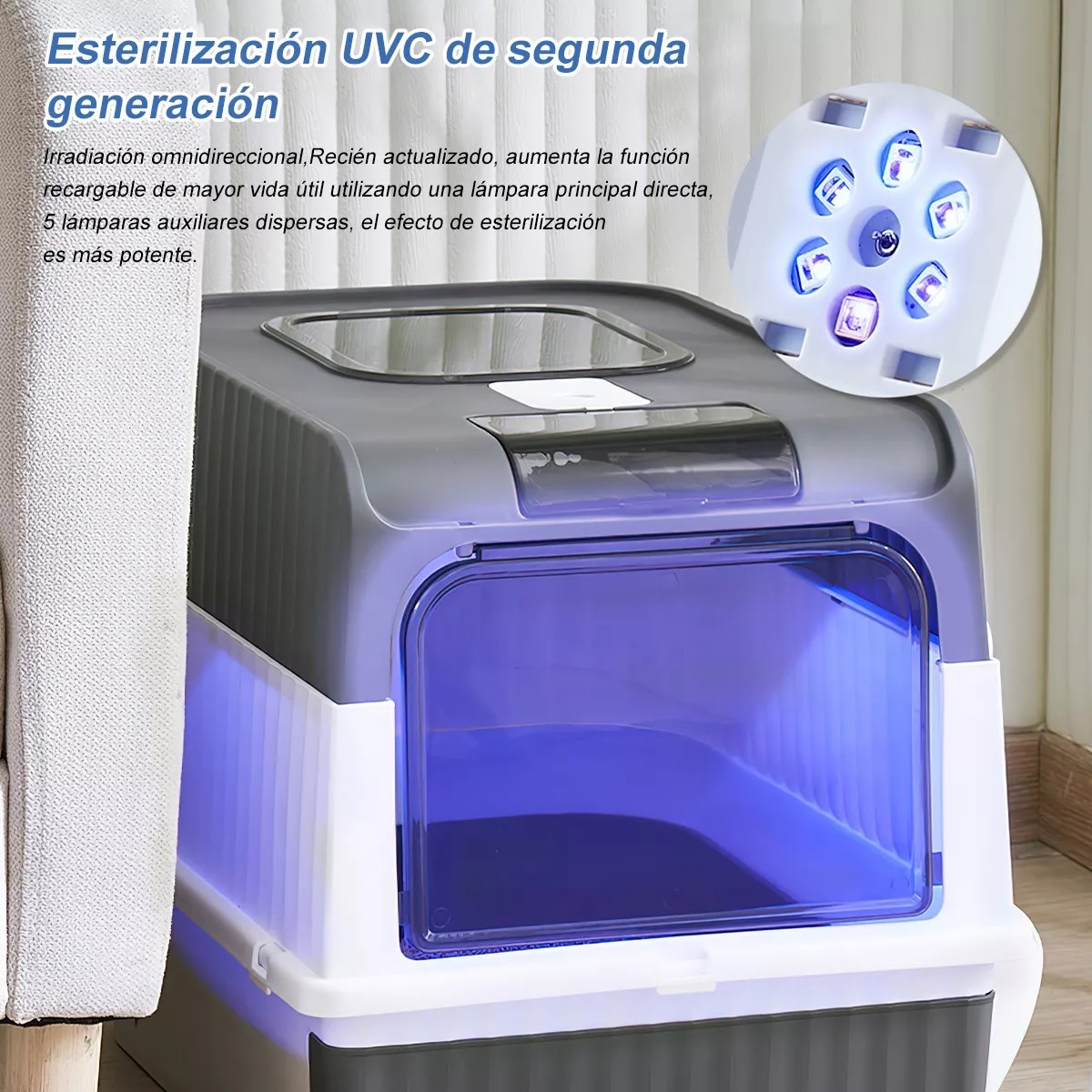 Arenero Plegable Grande Cerrado Para Gato Antiolores