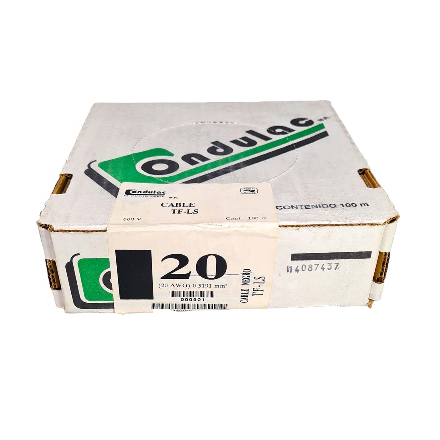 Rollo 100m Cable Eléctrico Calibre 20 100% Cobre Color Negro Condulac TF-LS