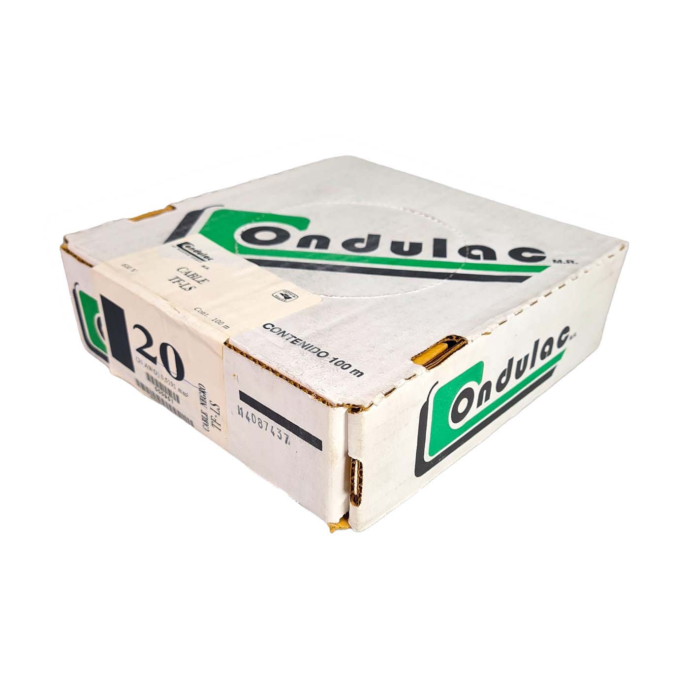 Rollo 100m Cable Eléctrico Calibre 20 100% Cobre Color Negro Condulac TF-LS