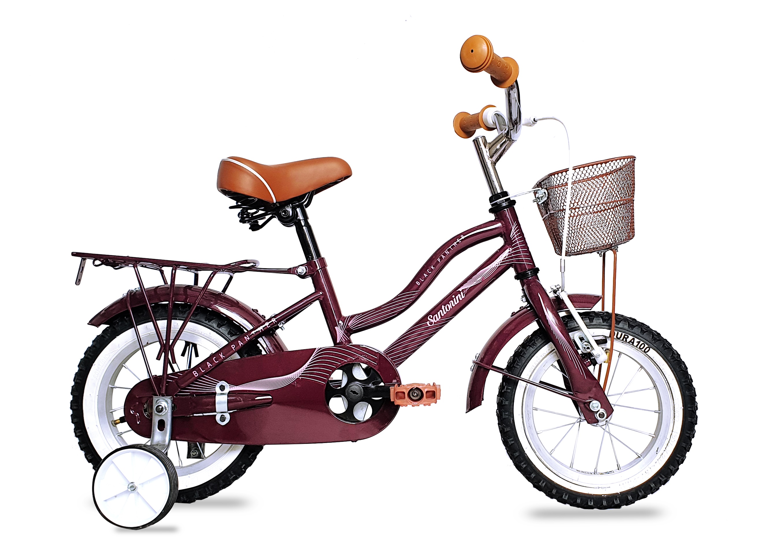 Bicicleta Santorini Llantas Inflables Canasta Rodada 12 Morado