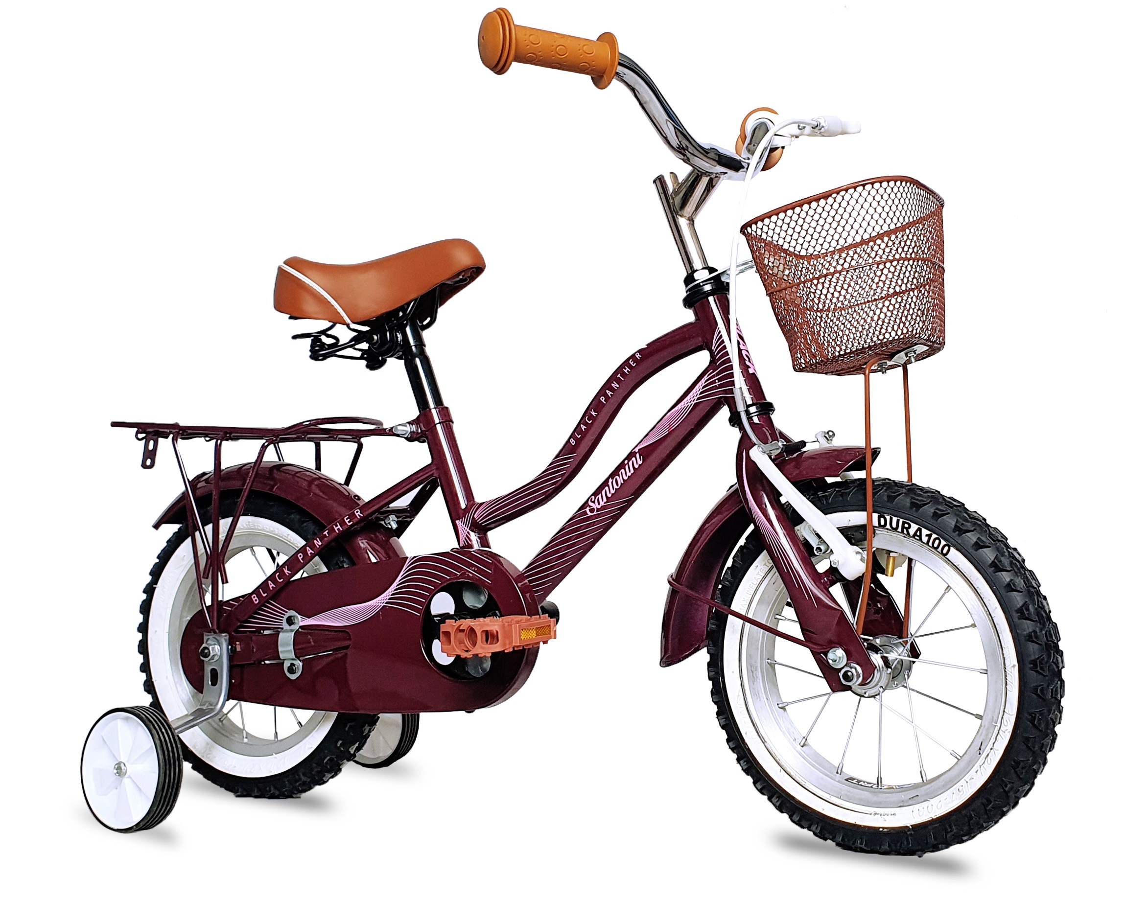 Bicicleta Santorini Llantas Inflables Canasta Rodada 12 Morado