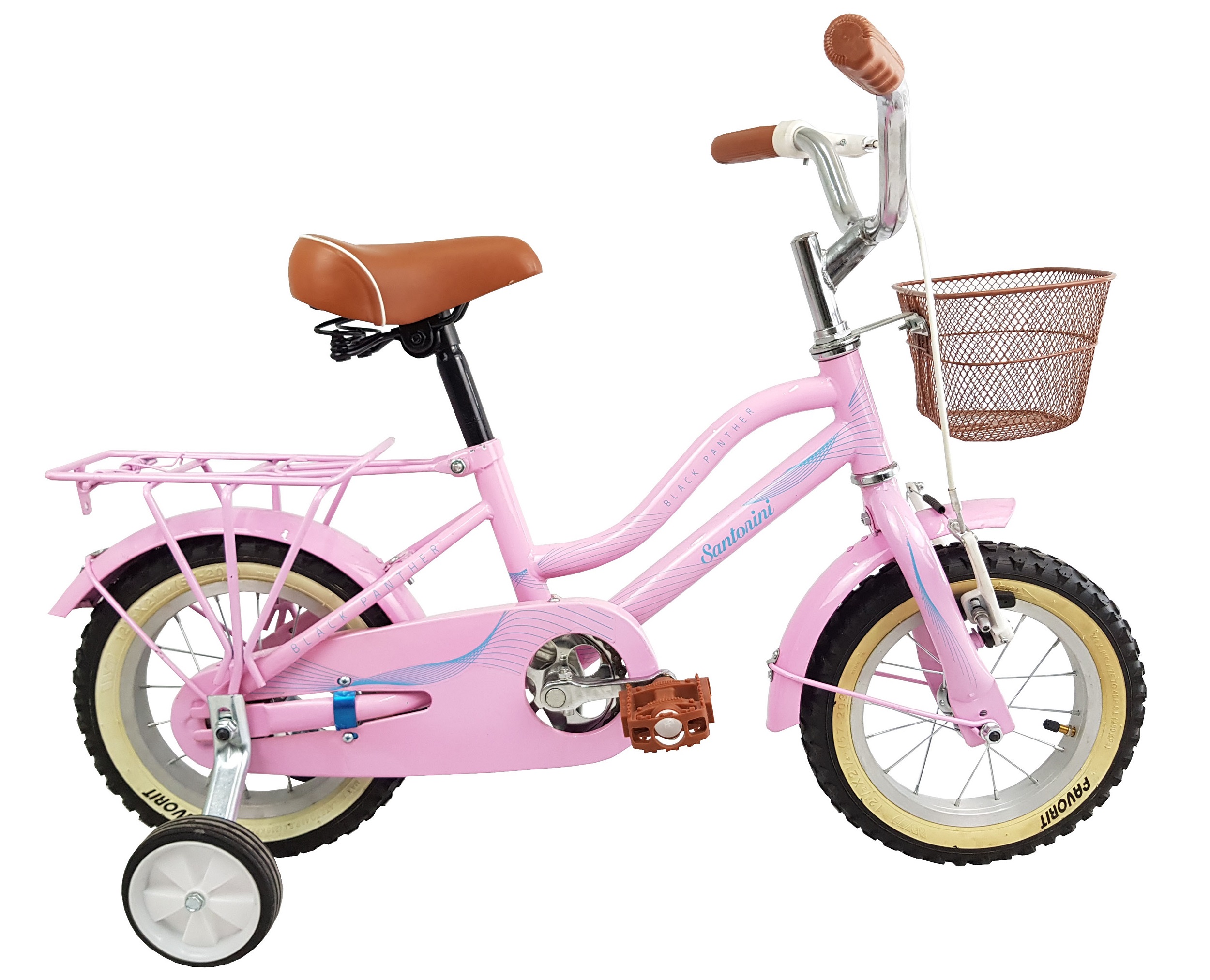 Bicicleta Santorini Llantas Inflables Canasta Rodada 12 Rosa