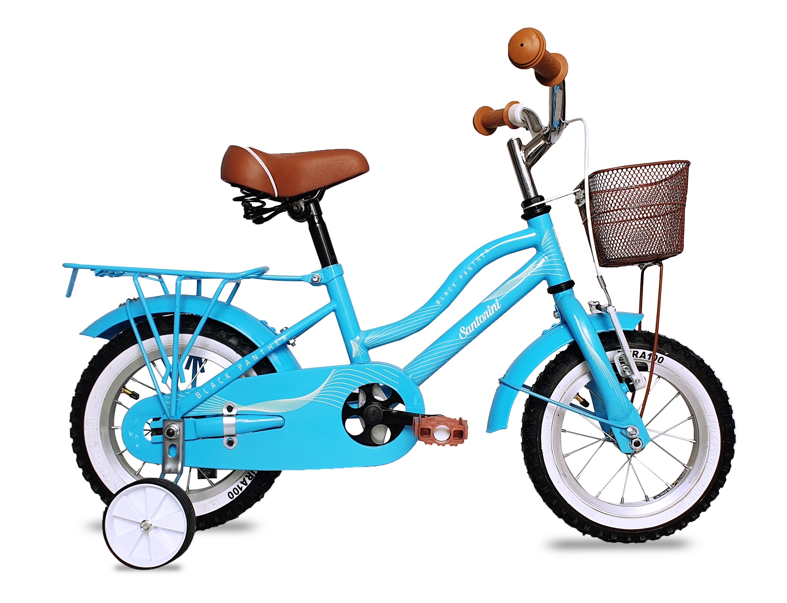 Bicicleta Santorini Llantas Inflables Canasta Rodada 12 Azul