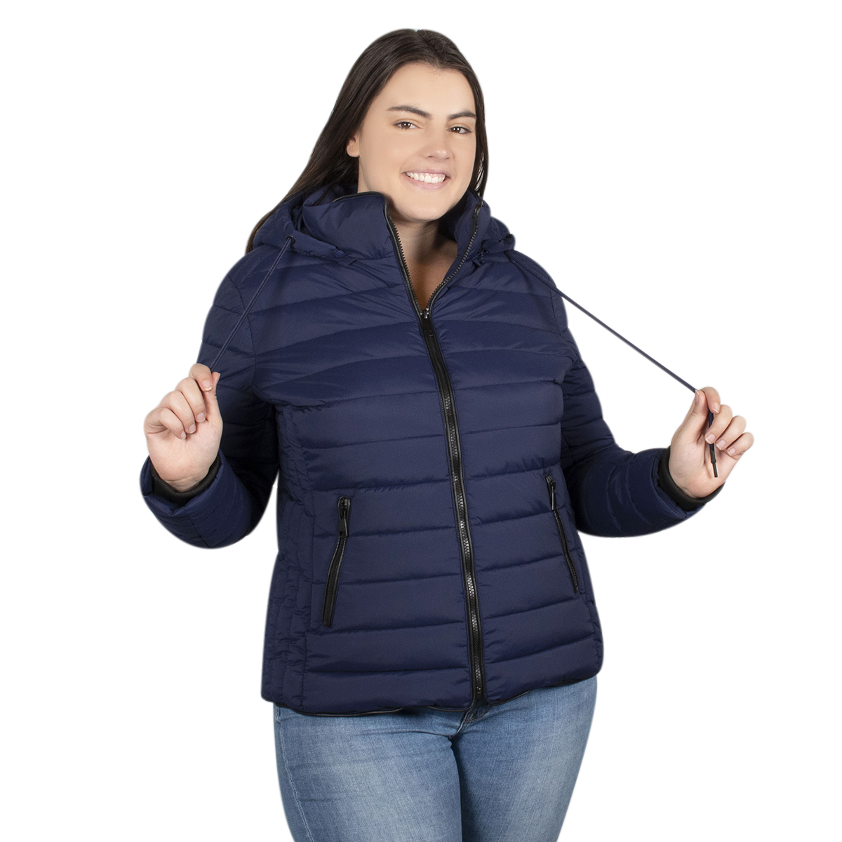 Chamarra Mujer Greenlander Capitonada Gorro Desmontable Plus Size Pol7880xl