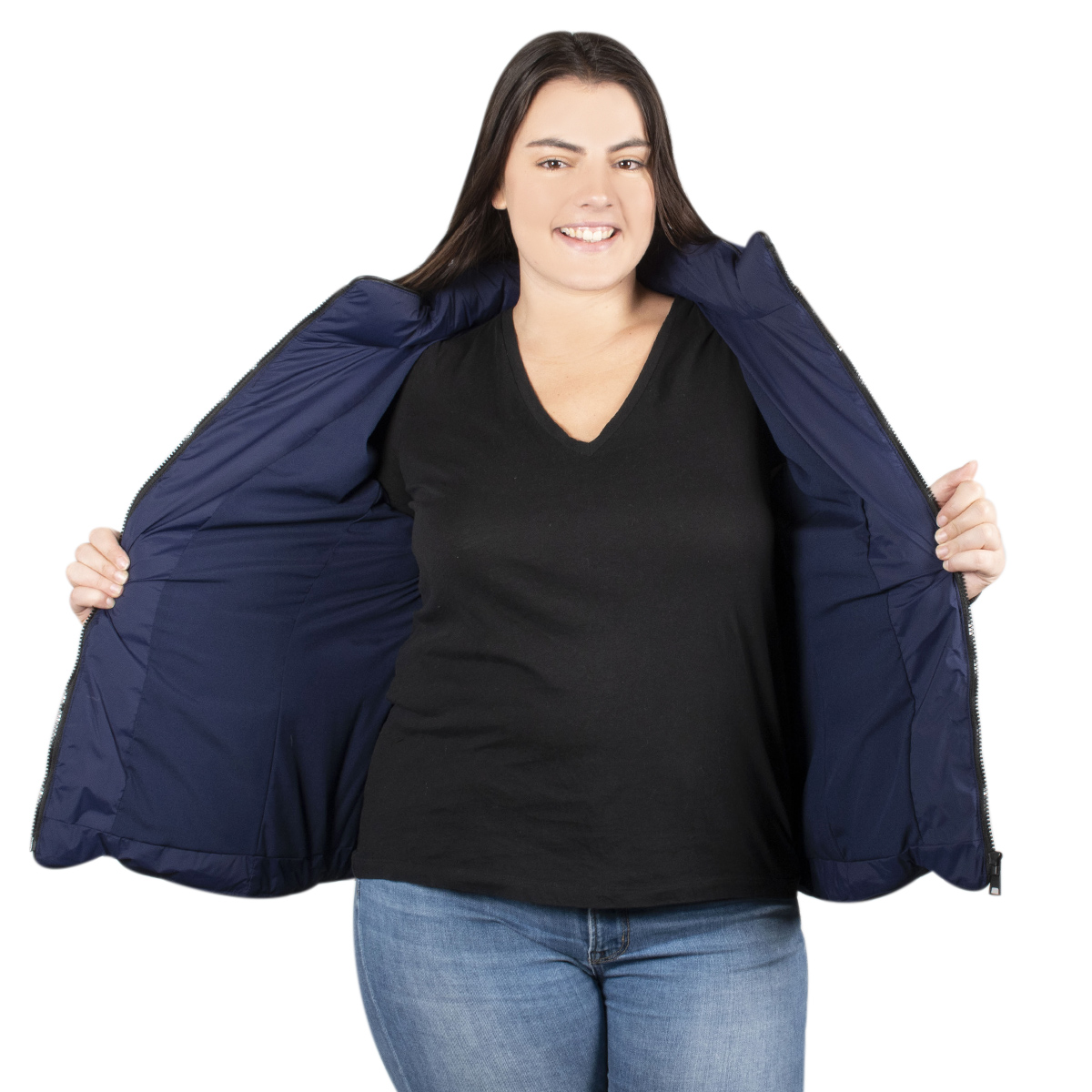 Chamarra Mujer Greenlander Capitonada Gorro Desmontable Plus Size Pol7880xl