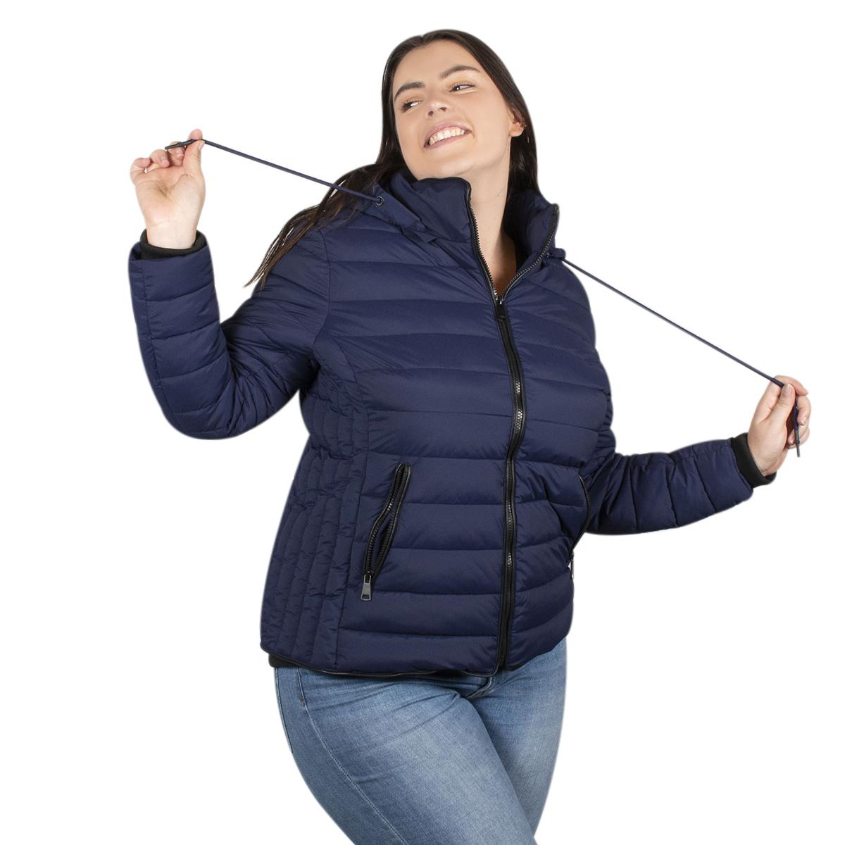 Chamarra Mujer Greenlander Capitonada Gorro Desmontable Plus Size Pol7880xl