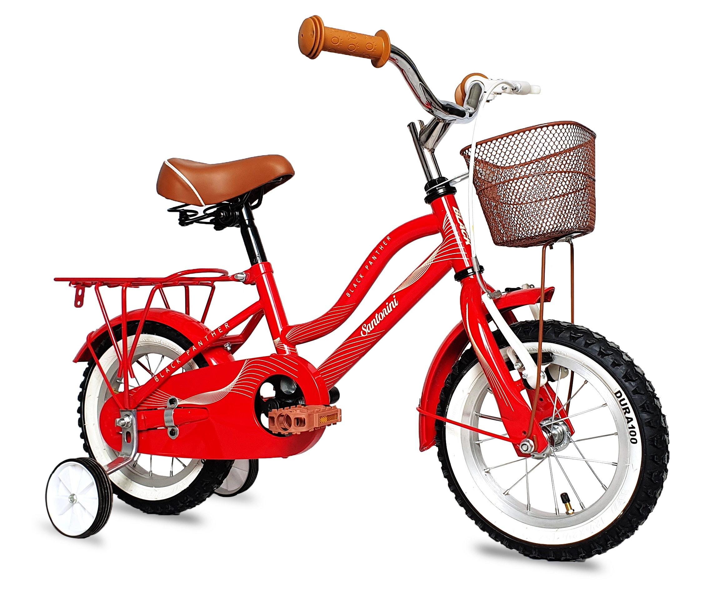 Bicicleta Santorini Llantas Inflables Canasta Rodada 12 Rojo