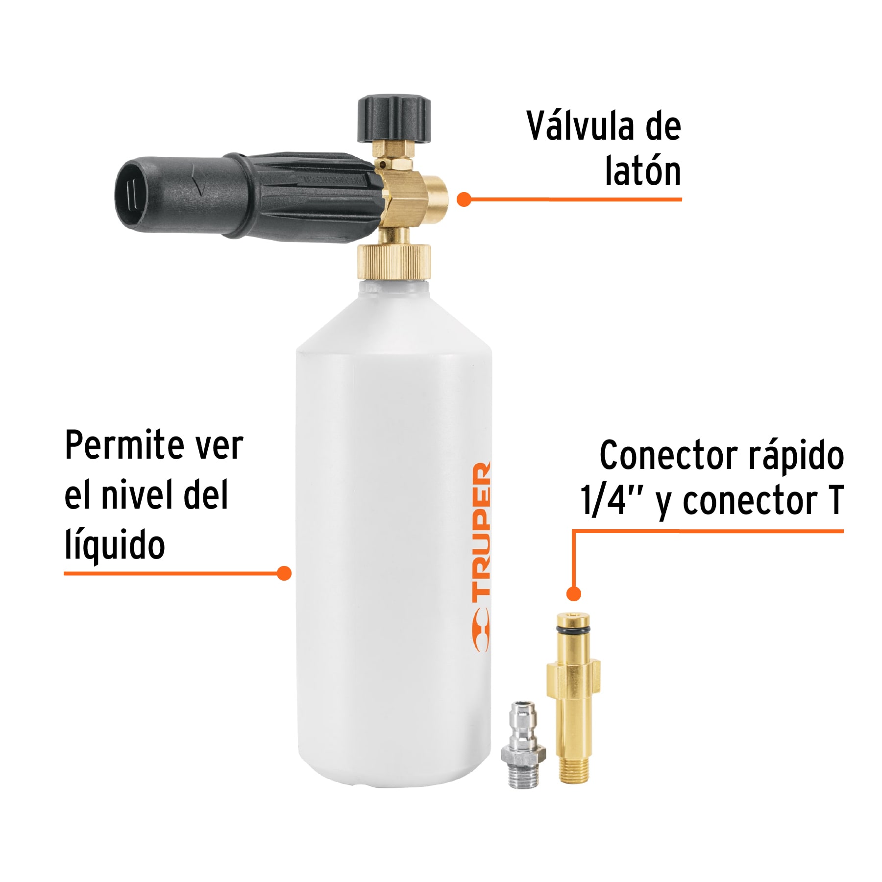 DISPENSADOR CON CAÑÓN LANZA ESPUMA PARA HIDROLAVADORA TRUPER 102403