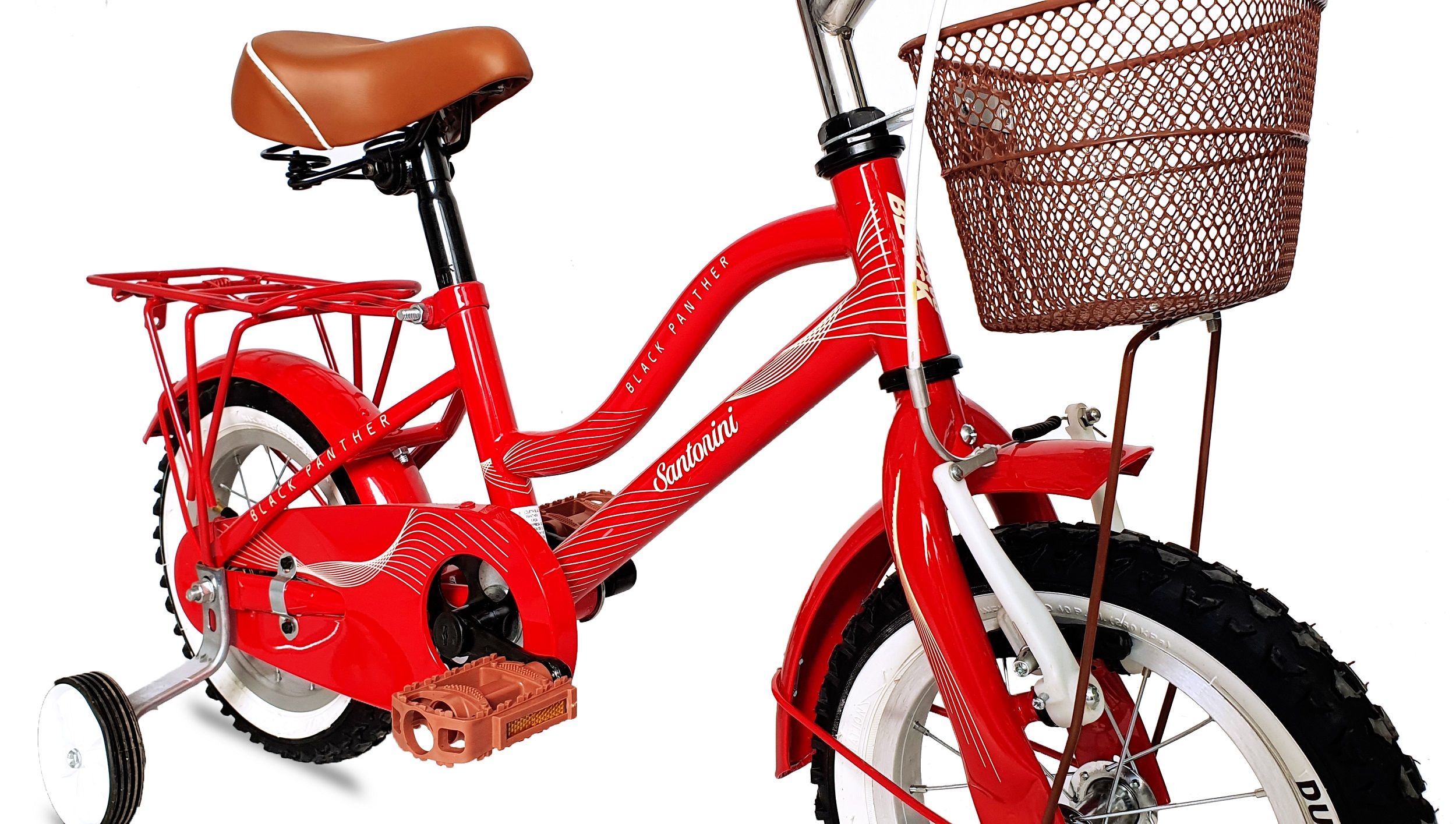 Bicicleta Santorini Llantas Inflables Canasta Rodada 12 Rojo