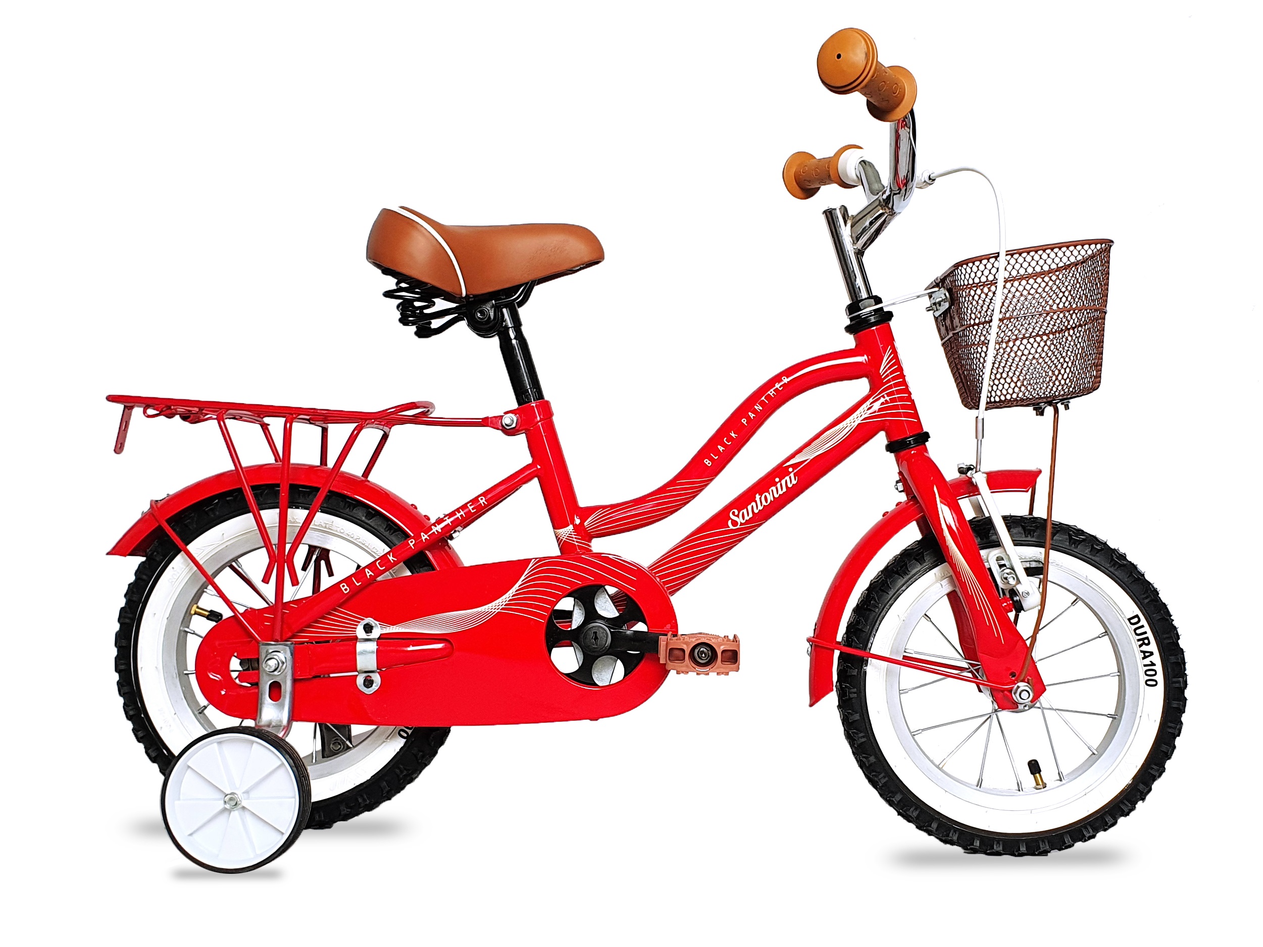 Bicicleta Santorini Llantas Inflables Canasta Rodada 12 Rojo