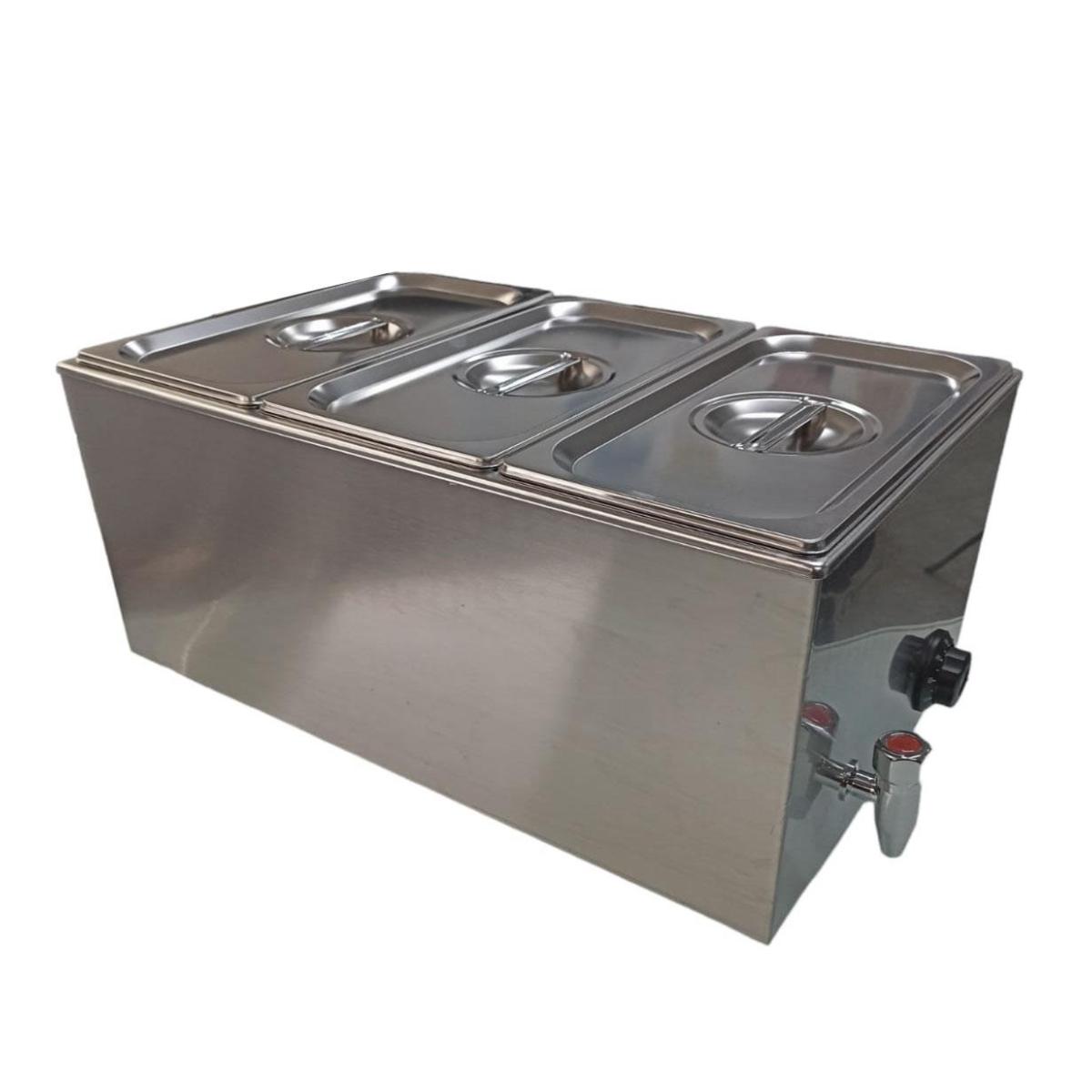 Baño Maria 3 compartimentos con tapa Electrico  Shorbull