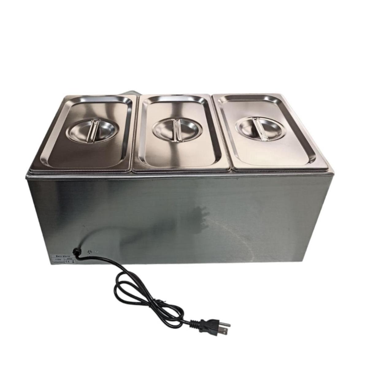 Baño Maria 3 compartimentos con tapa Electrico  Shorbull