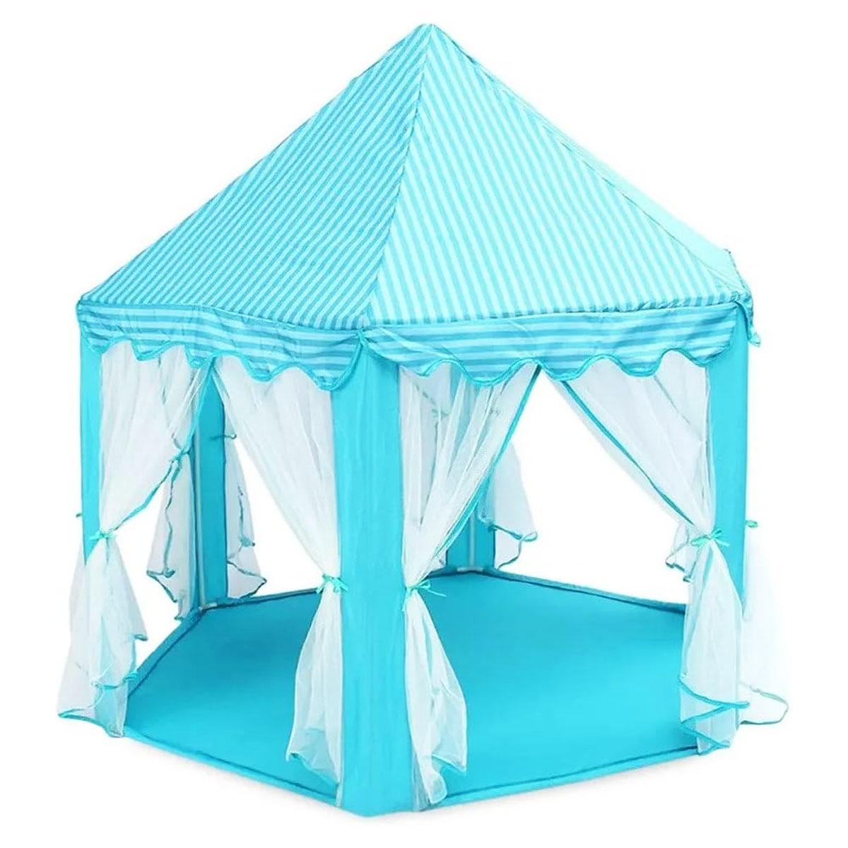 Casa de campaña para niños Castillo Princesa Cortinas Tul Azul.