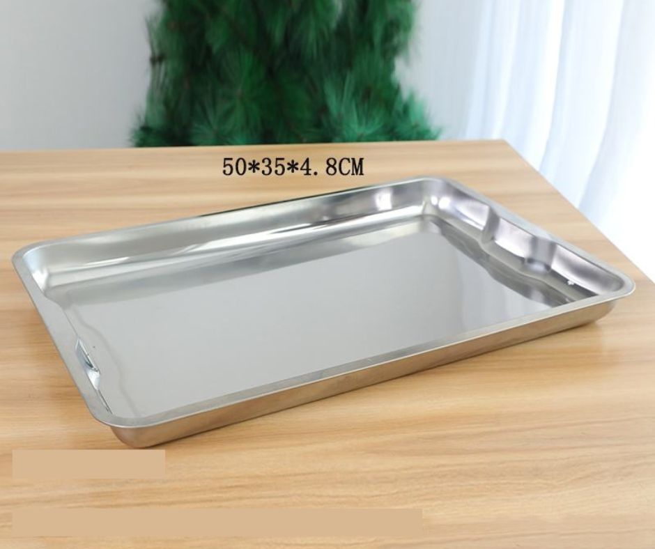 Charola Bandeja Acero Inoxidable 34x50x4.5 cm. 