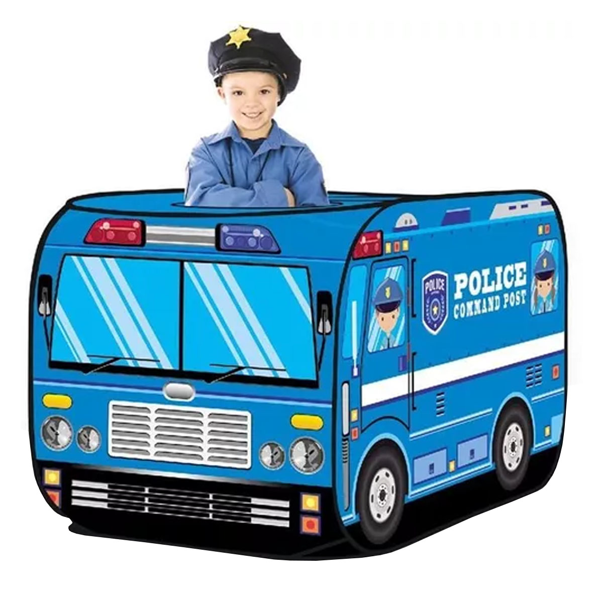 Casa de campaña para niños Camion Policia Azul