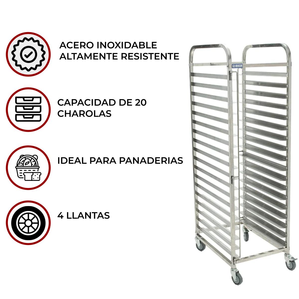 Espiguero 20 charolas Panaderia Llantitas Acero  Shorbull