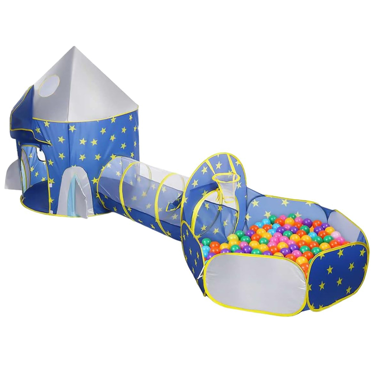 Casa de campaña para niños Tienda+ Tunel + Alberca Astronauta Cohete Azul
