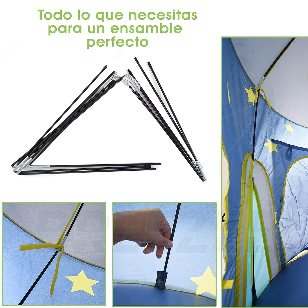 Casa de campaña para niños Tienda+ Tunel + Alberca Astronauta Cohete Azul