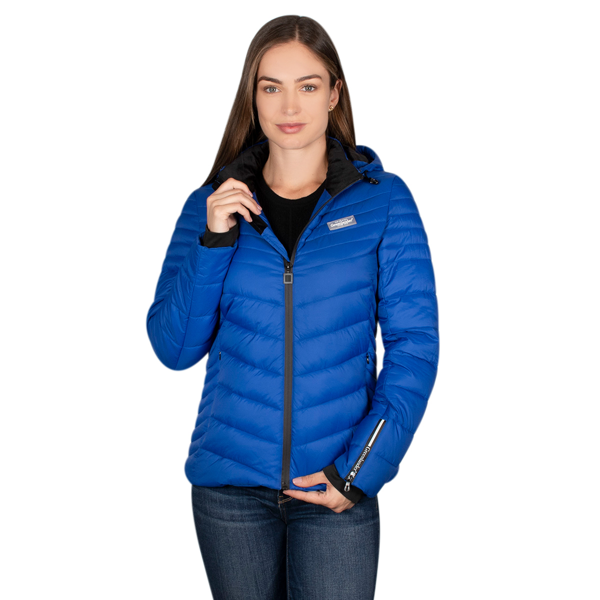 Chamarra Mujer Greenlander Capitonada Con Gorro Desmontable Pol8496