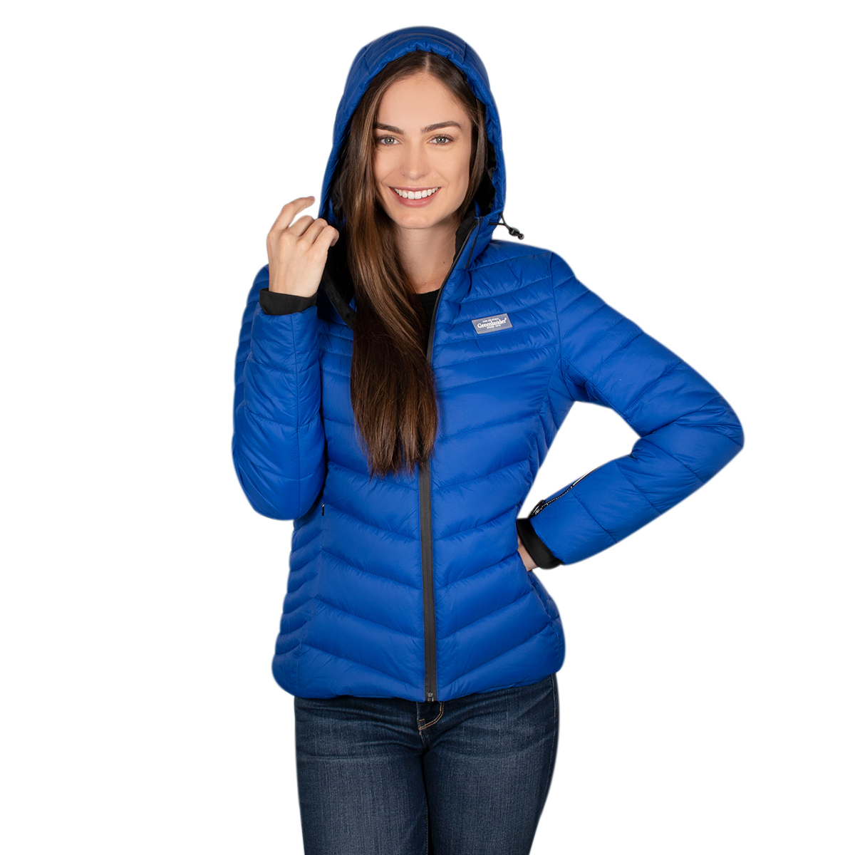 Chamarra Mujer Greenlander Capitonada Con Gorro Desmontable Pol8496