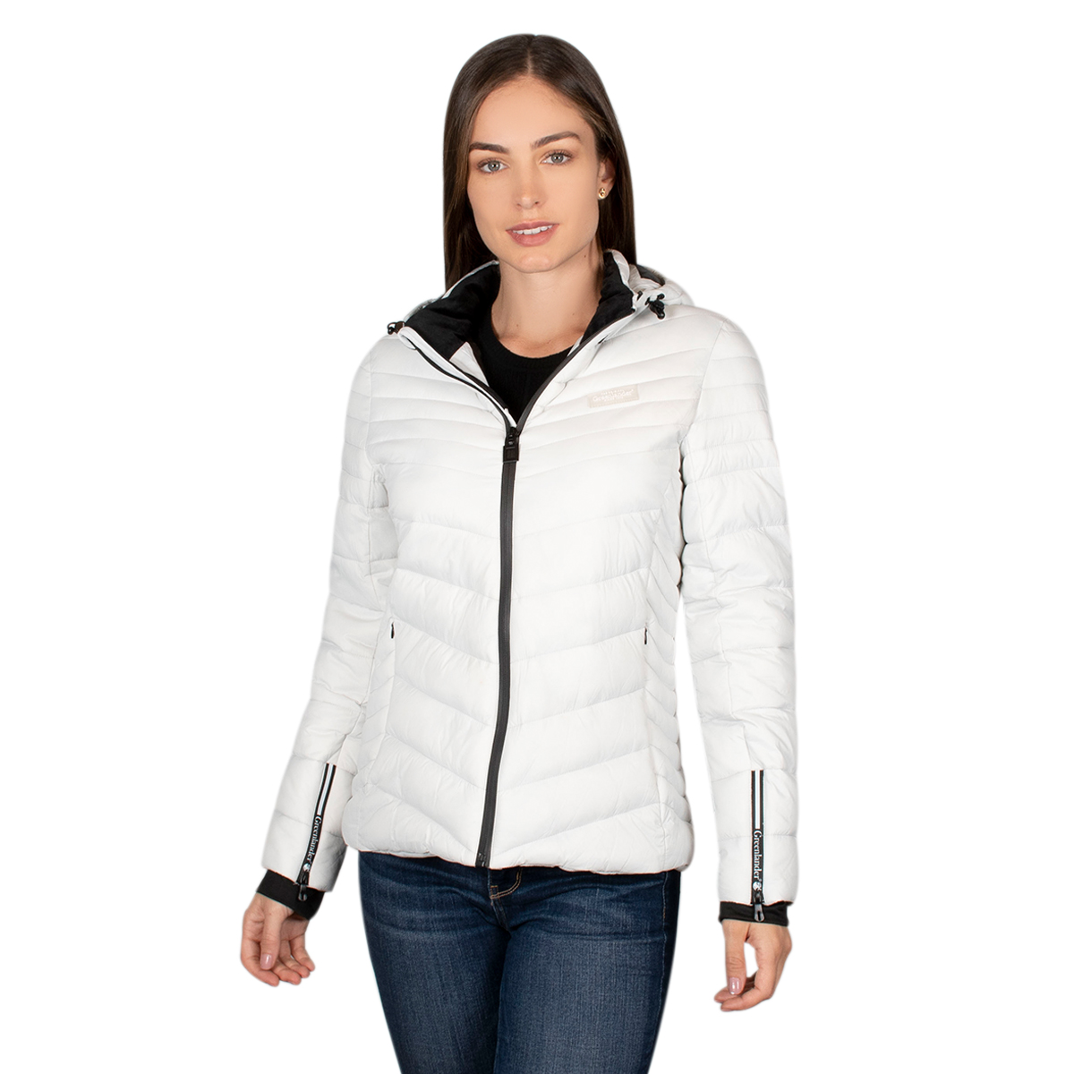 Chamarra Mujer Greenlander Capitonada Con Gorro Desmontable Pol8496