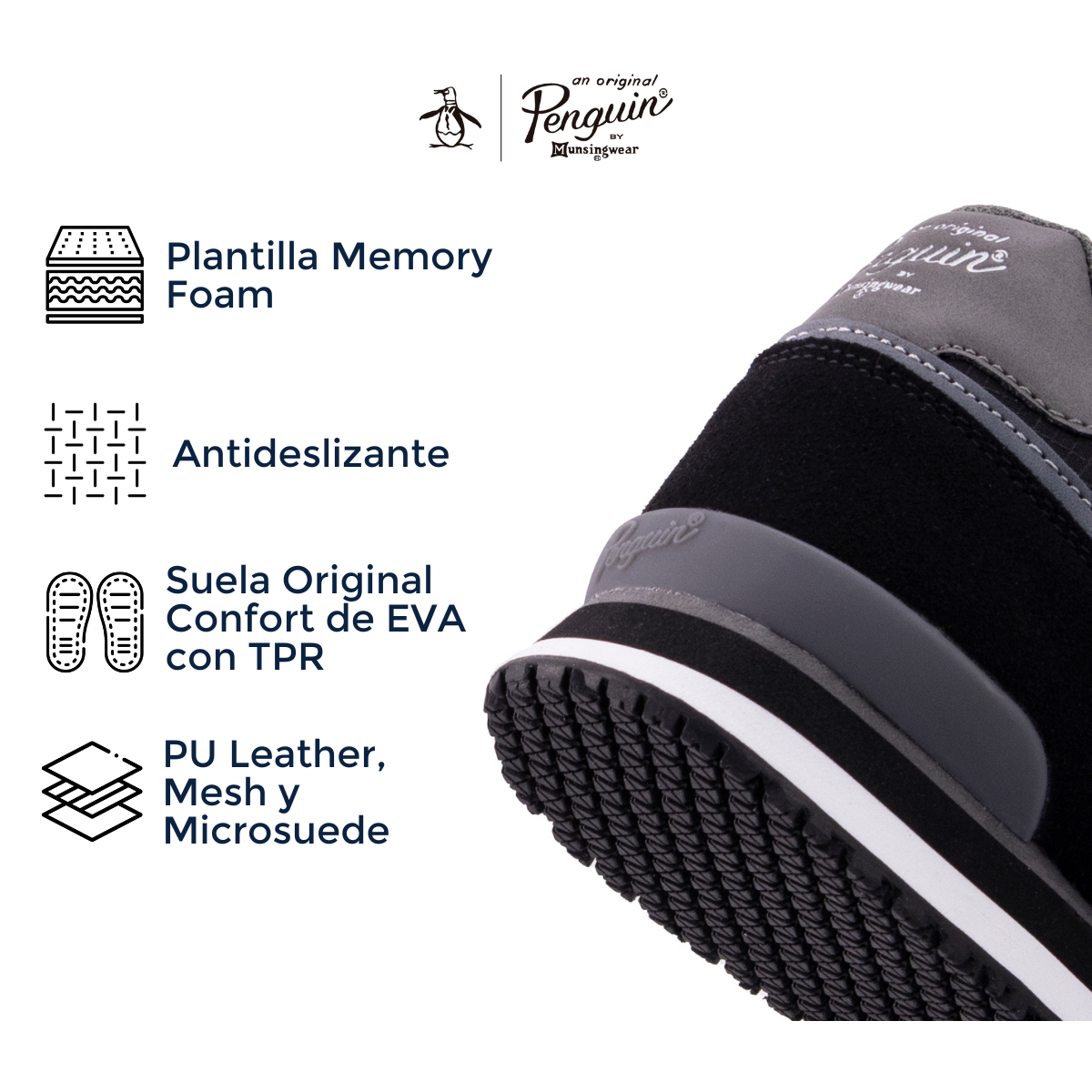 Tenis Original Penguin Style Bower Negro