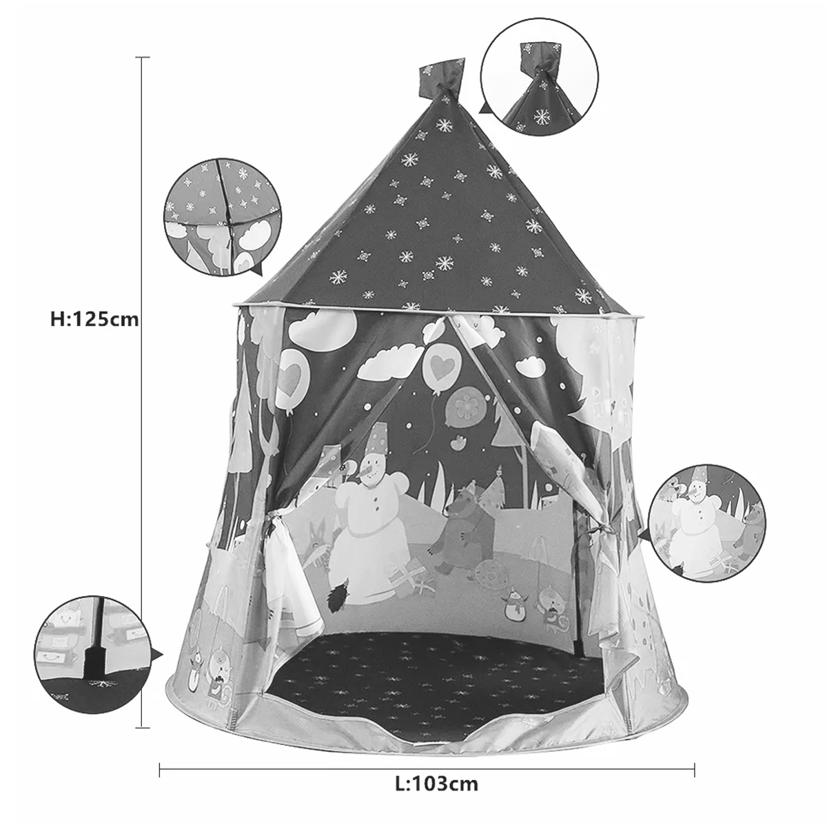 Casa de campaña para niños Tienda Castillo Animales Azul Cielo