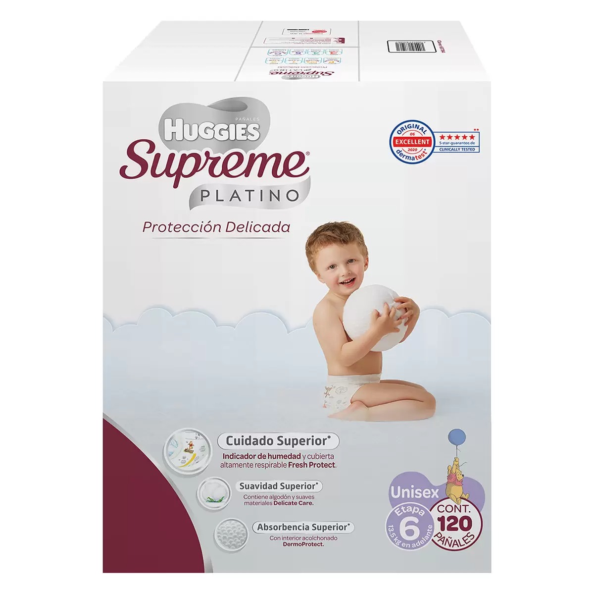 Pañales Huggies Supreme Platino Etapa 6 120 Piezas Unisex
