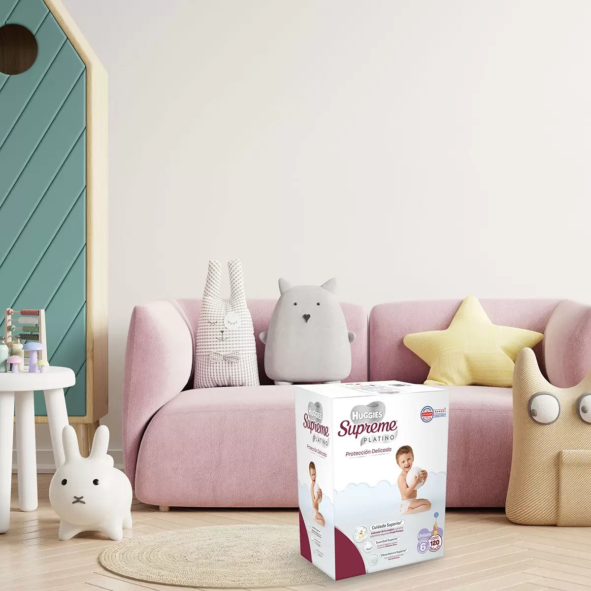 Pañales Huggies Supreme Platino Etapa 6 120 Piezas Unisex